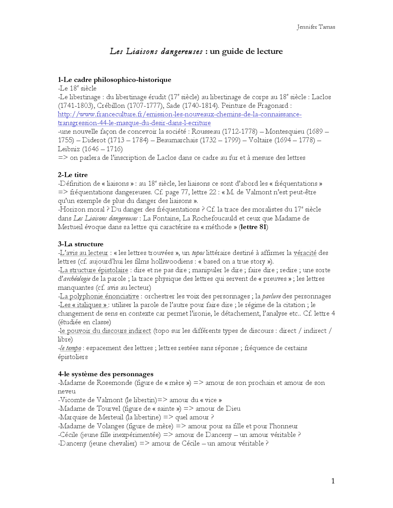 Les Liaisons Dangereuses Lettre 81 Analyse Linéaire Les Liaisons dangereuses : un guide de lecture - style204 | Examens  Physique | Docsity
