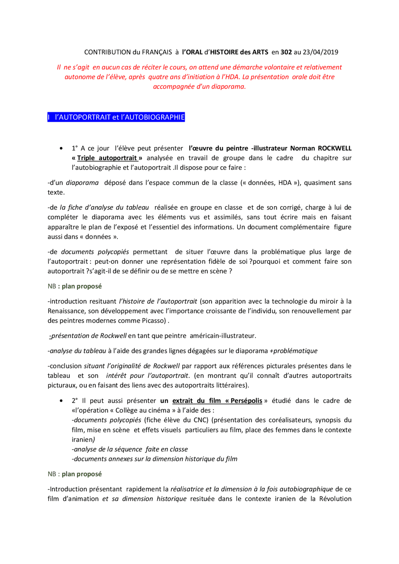 Brevet Francais Autobiographie Corrige Michel Leiris I l'AUTOPORTRAIT et l'AUTOBIOGRAPHIE | Notes Autobiographie | Docsity