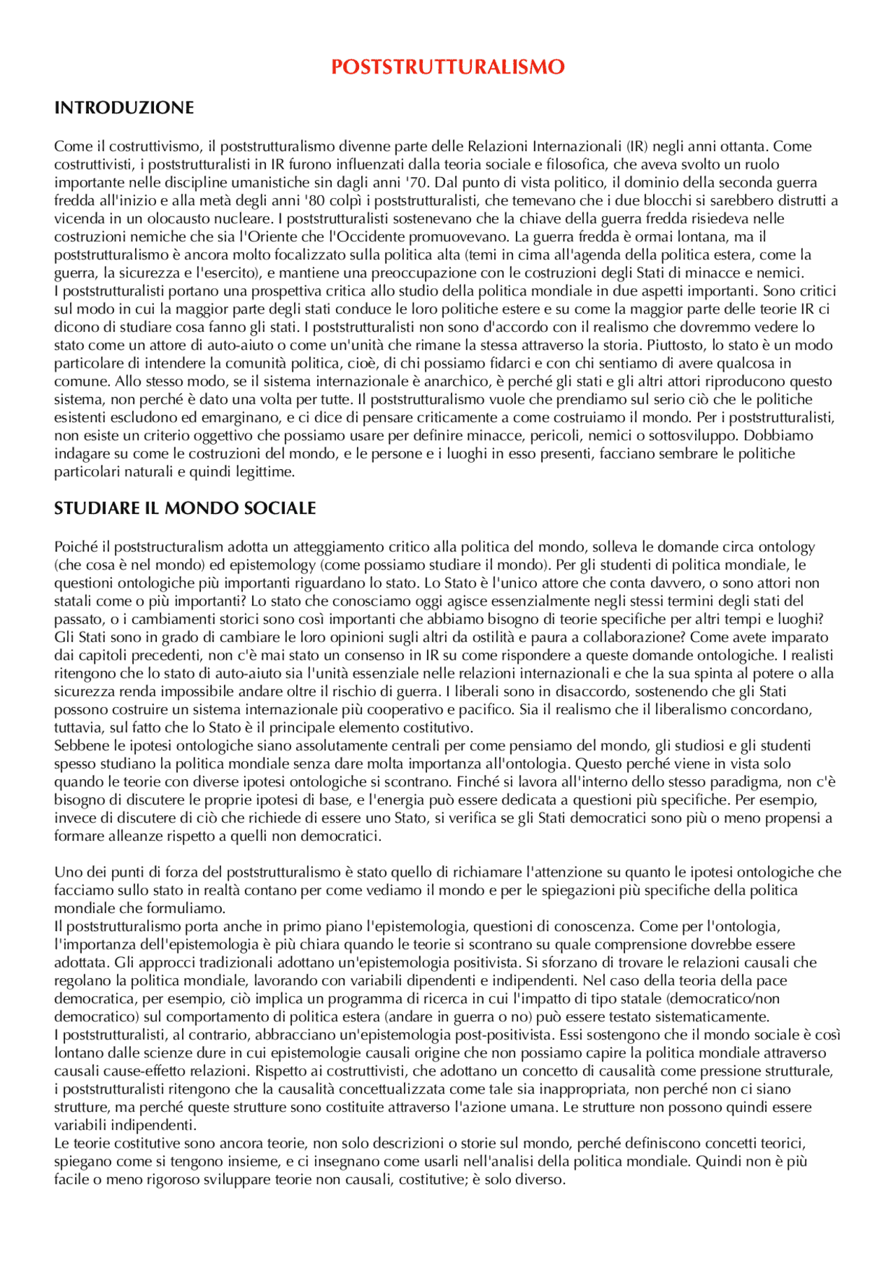 Traduzione "Poststructuralism", The globalization of world politics