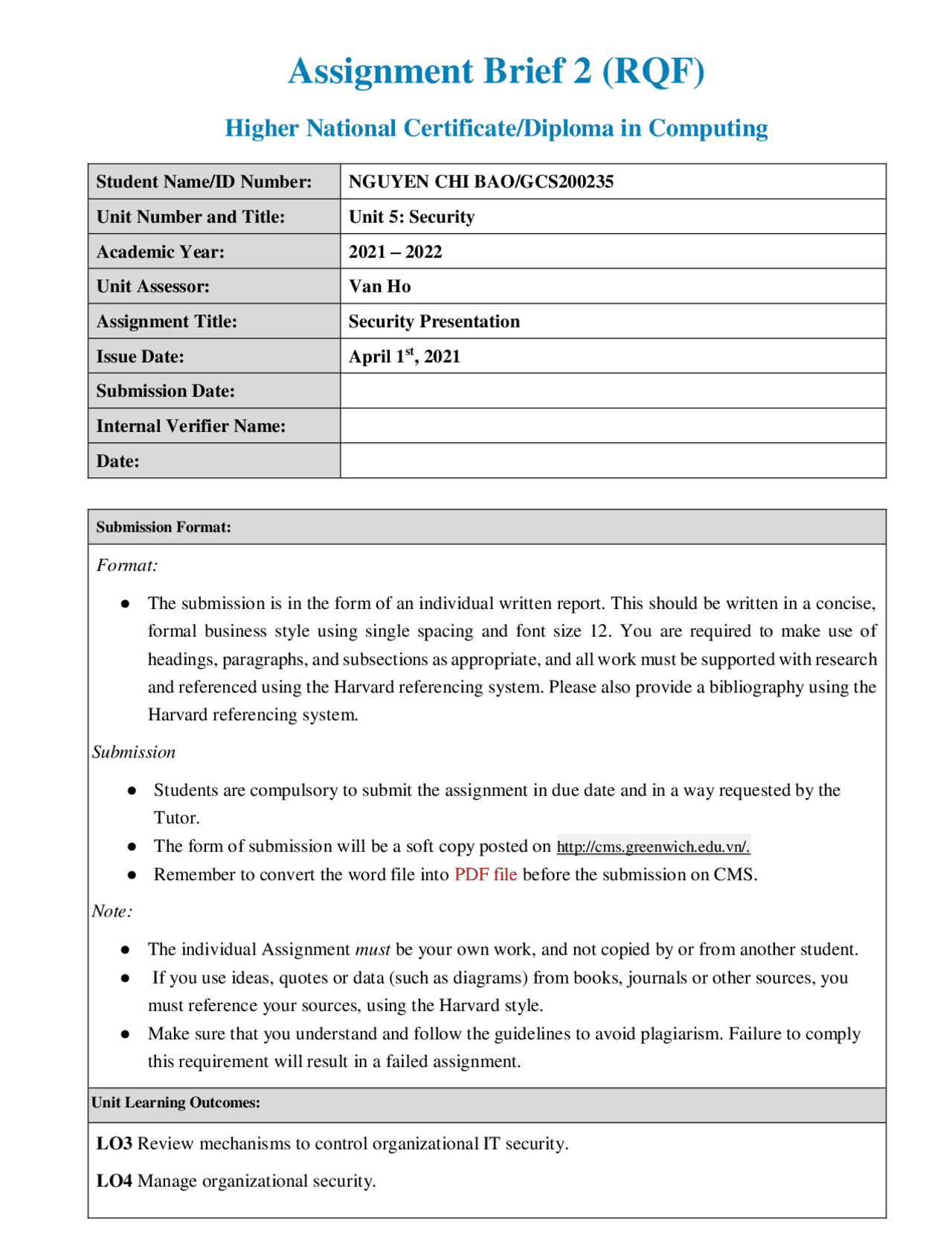 Security Assignment 2 | Study Guides, Projects, Research Network ...