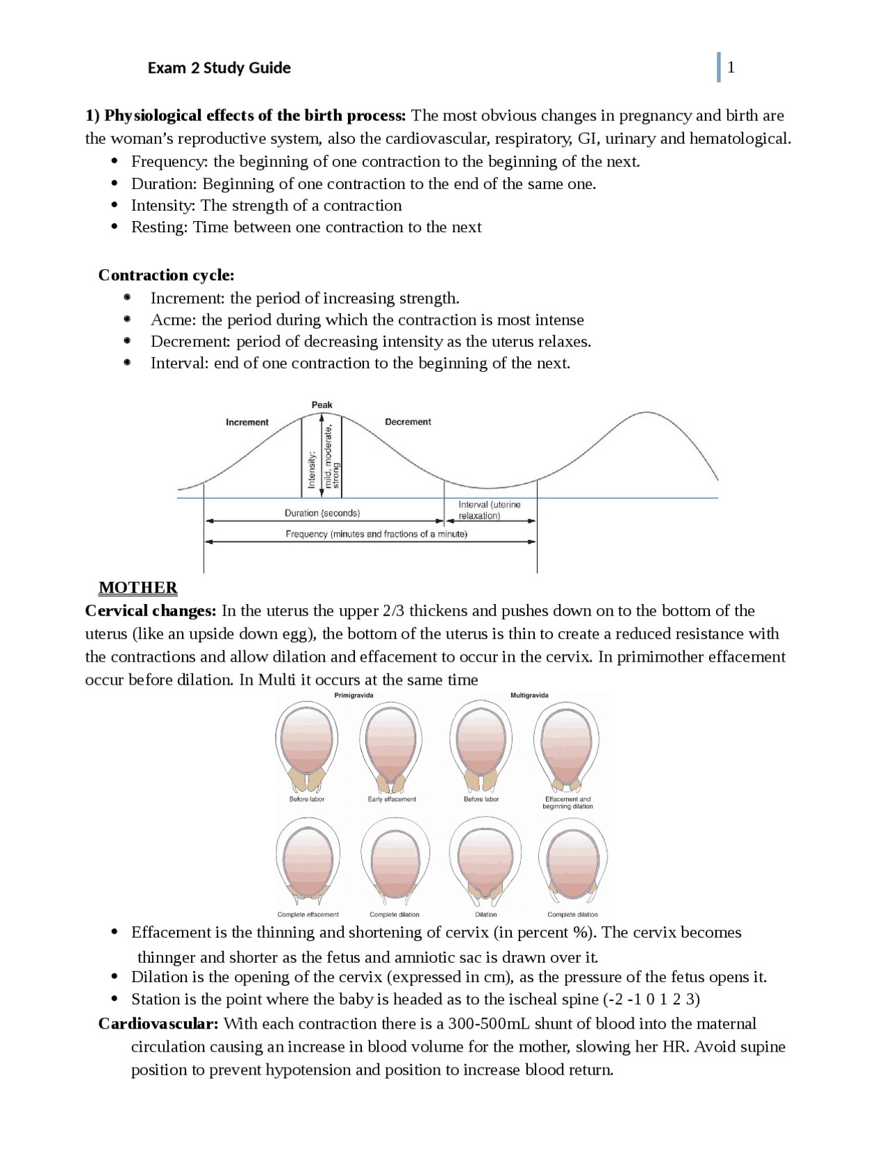 Physiological Effects of Birth Process and Passenger: Exam 2 Study ...