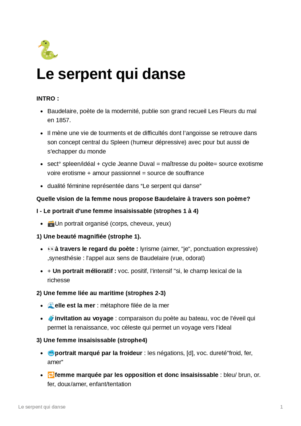 Le Serpent Qui Danse Analyse Linéaire Pdf