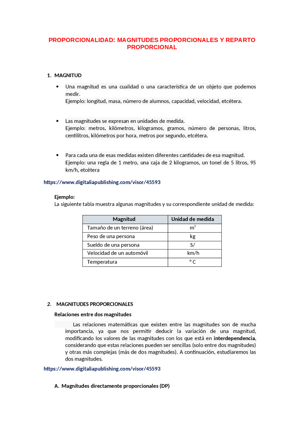 Km Hora A Metros Por Segundo PROPORCIONALIDAD, RESUMEN - Docsity