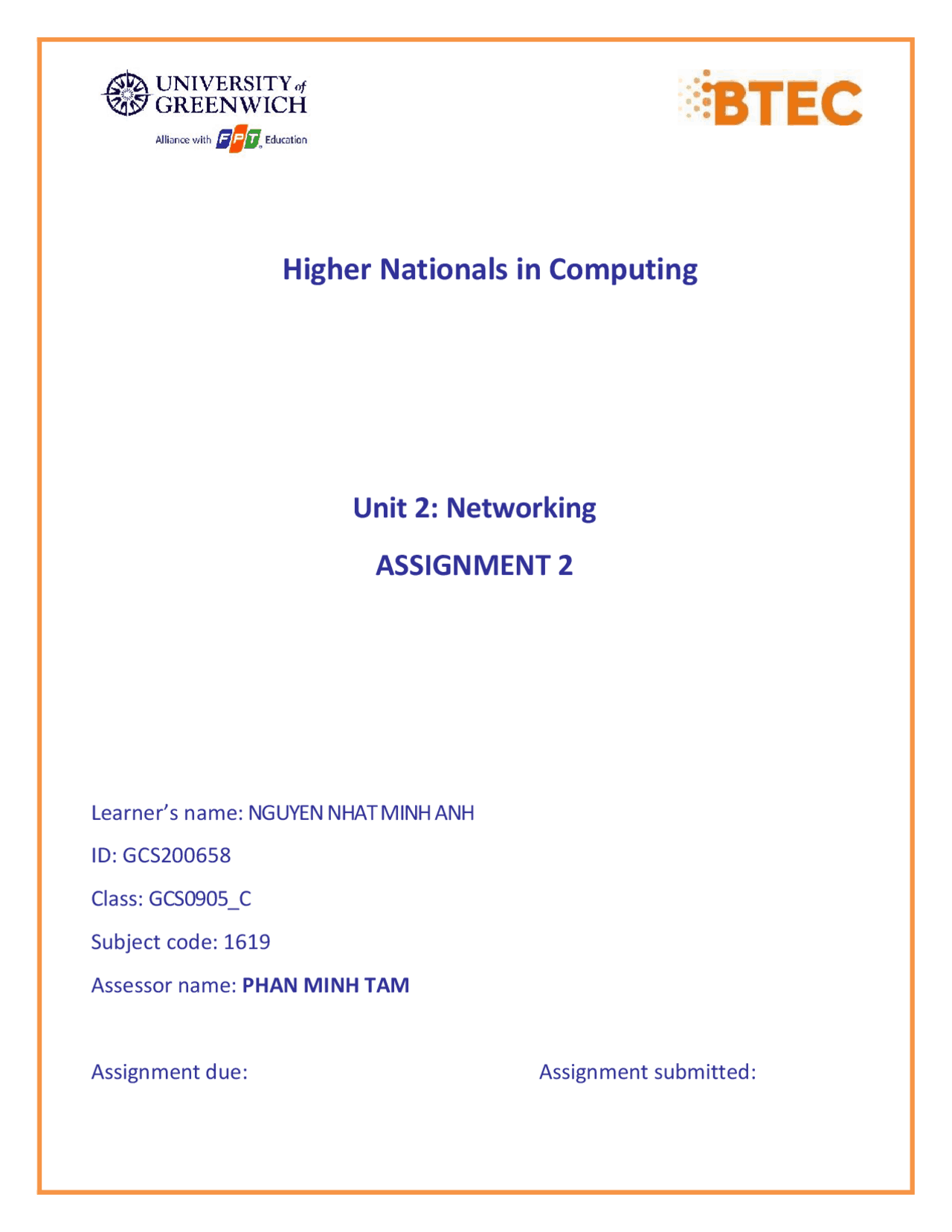 networking assignment for high school students