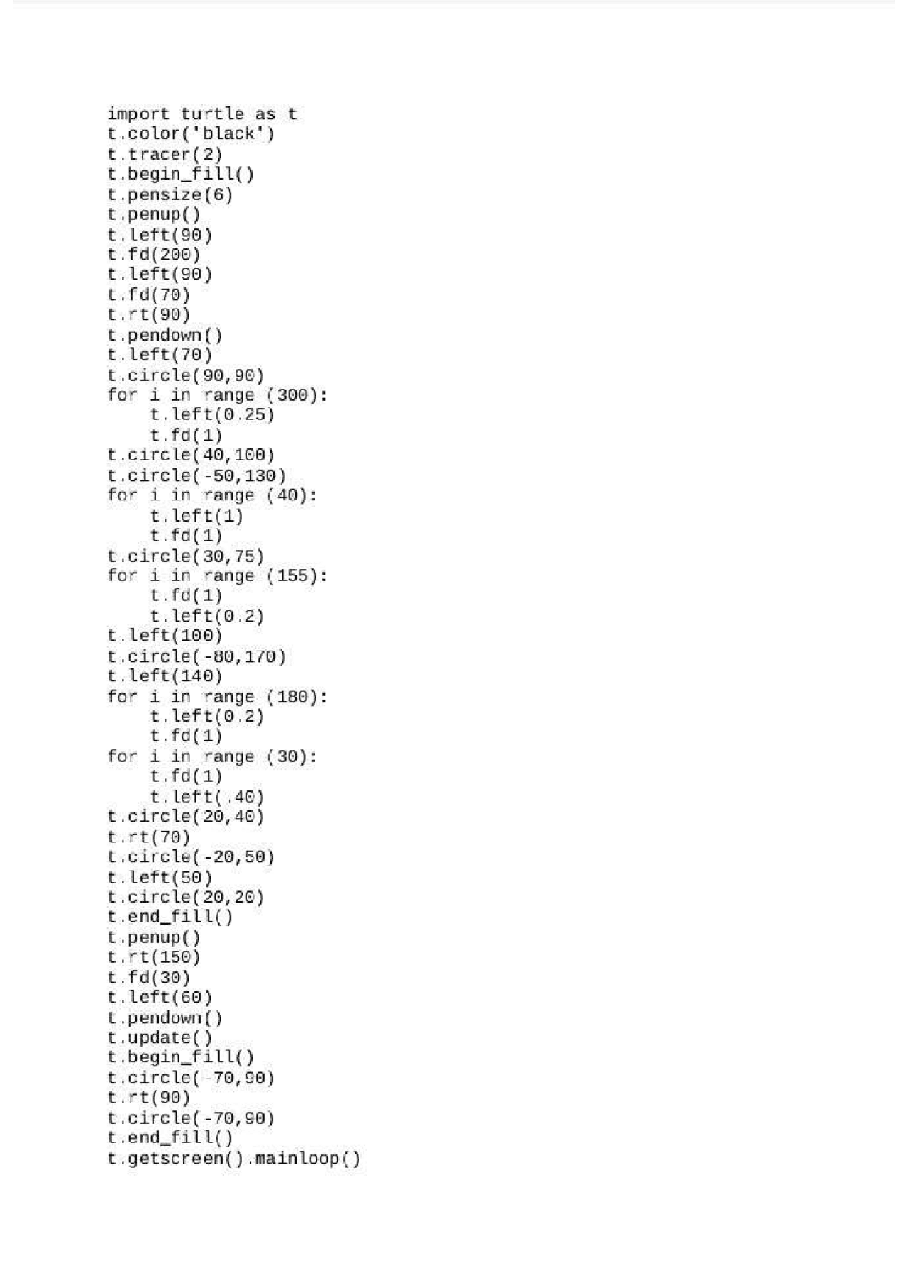 Python turtle using Apple logo drawing | Cheat Sheet Computer science ...