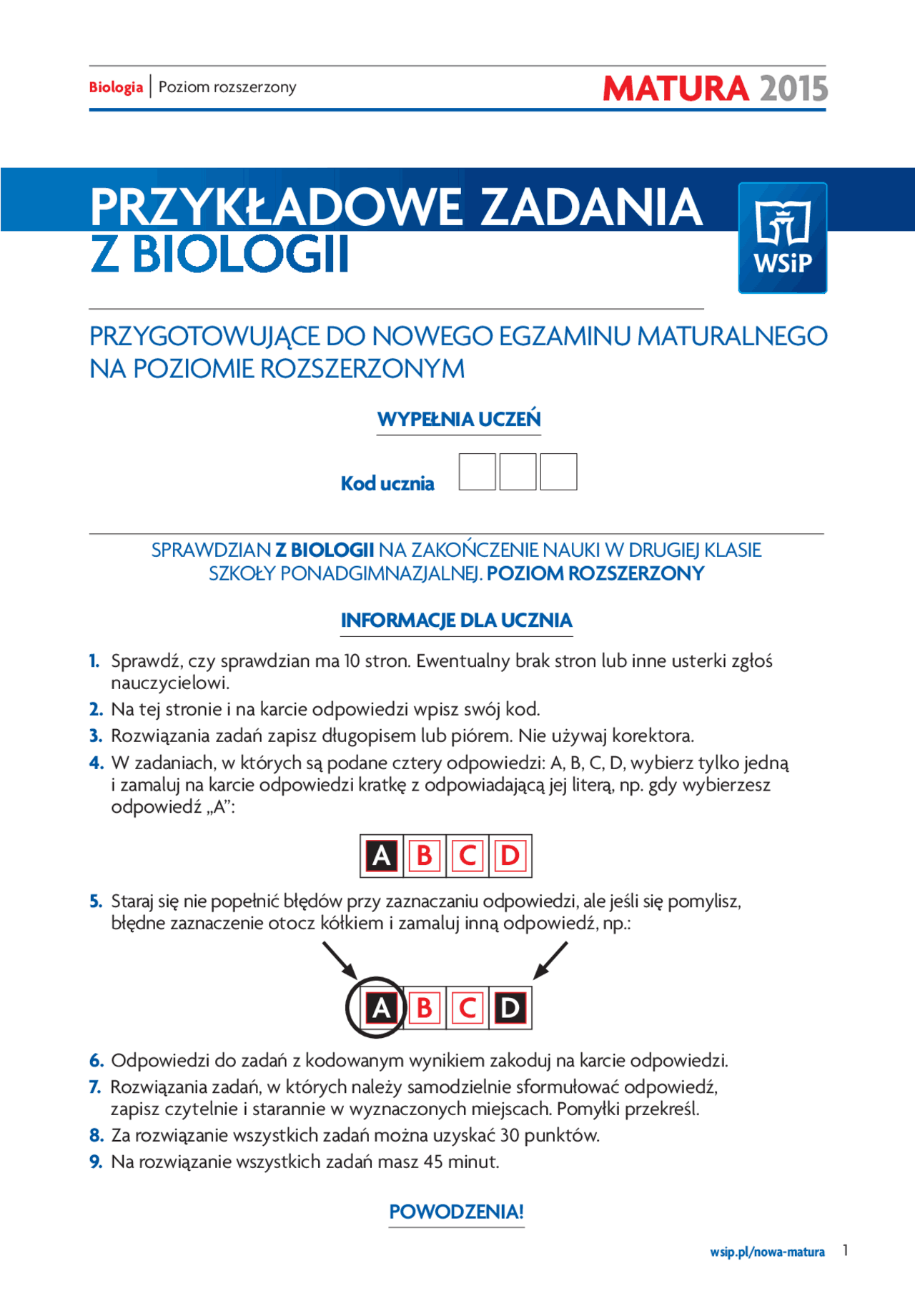 Metabolizm zadania maturalne | Zadania Biologia | Docsity