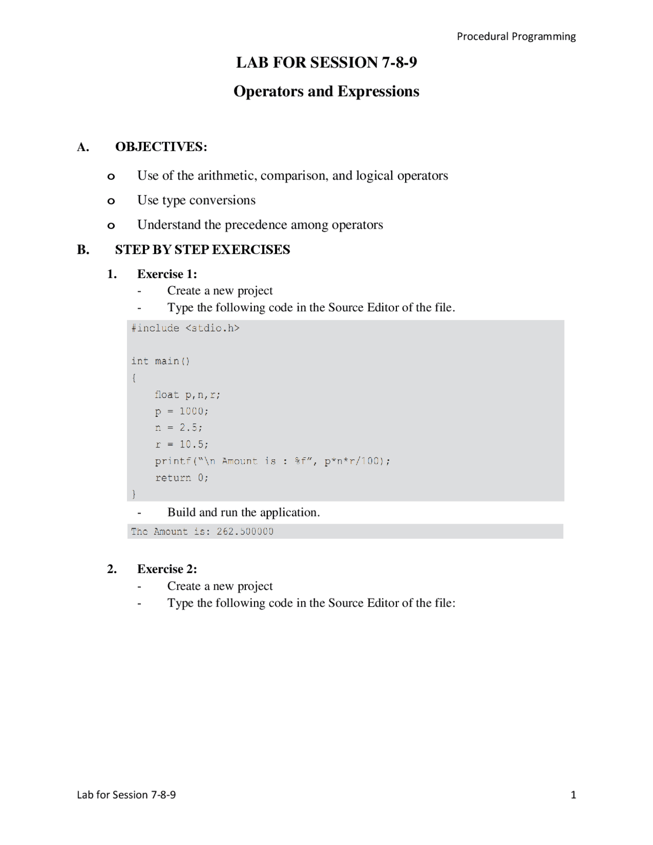 Procedural Programming Lab for Session 7-8-9 | Schemes and Mind Maps ...