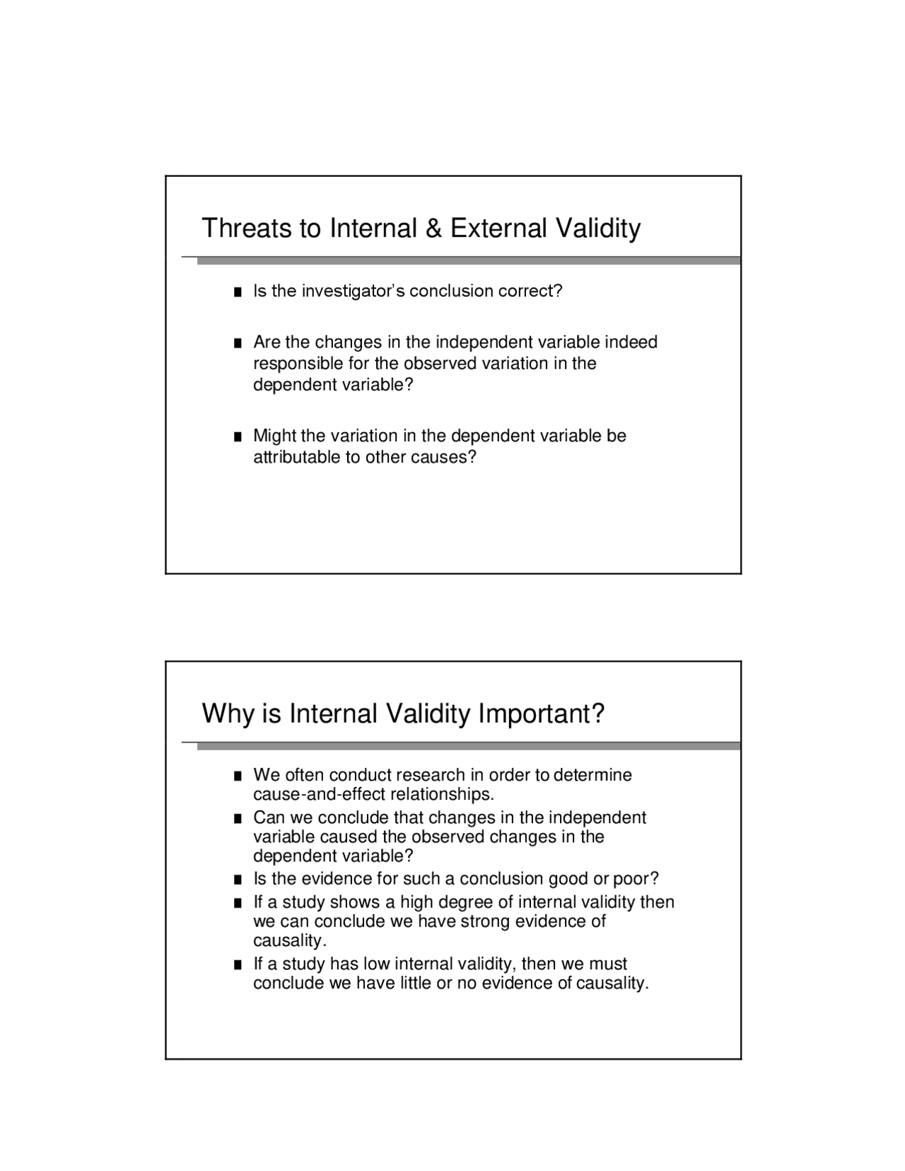 Understanding Internal Validity in Research: Causes of Variation and ...
