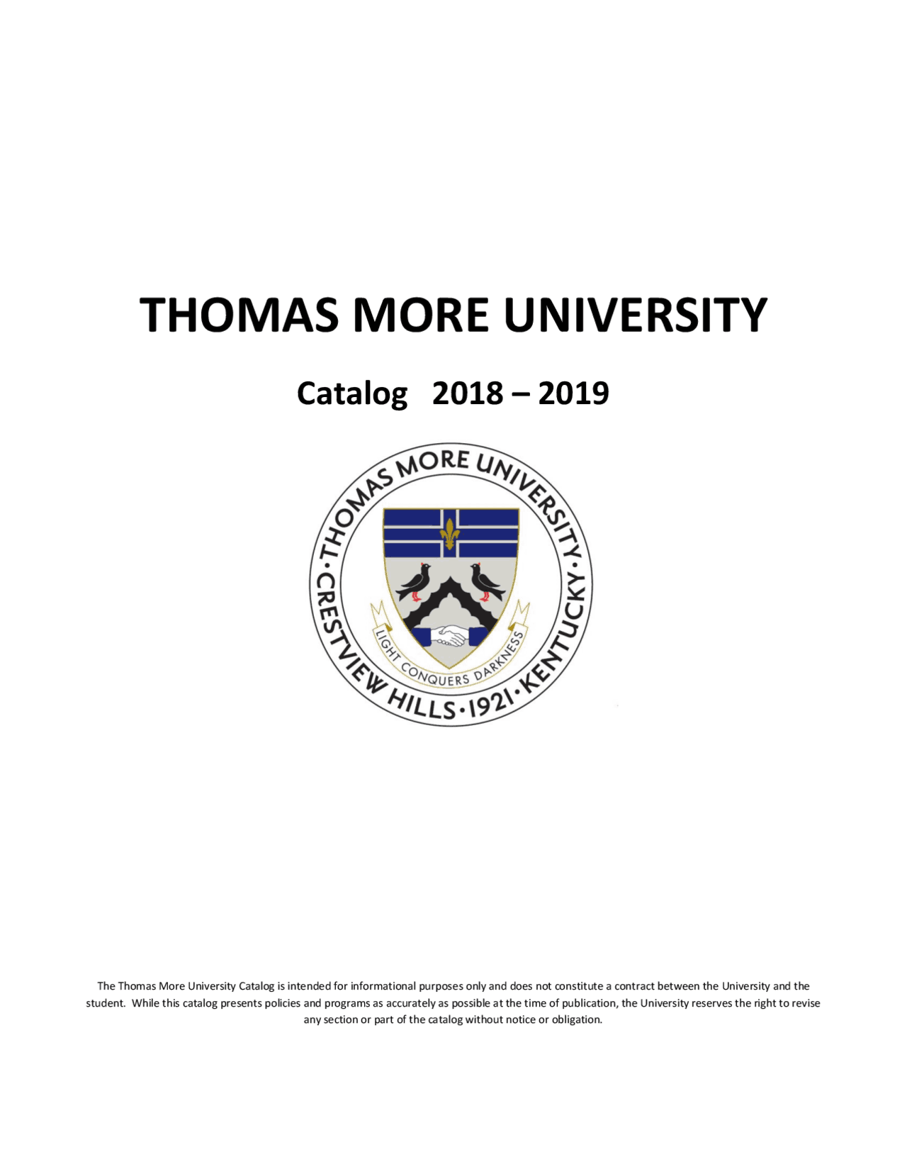 Thomas More University's Policy for Students with Disabilities