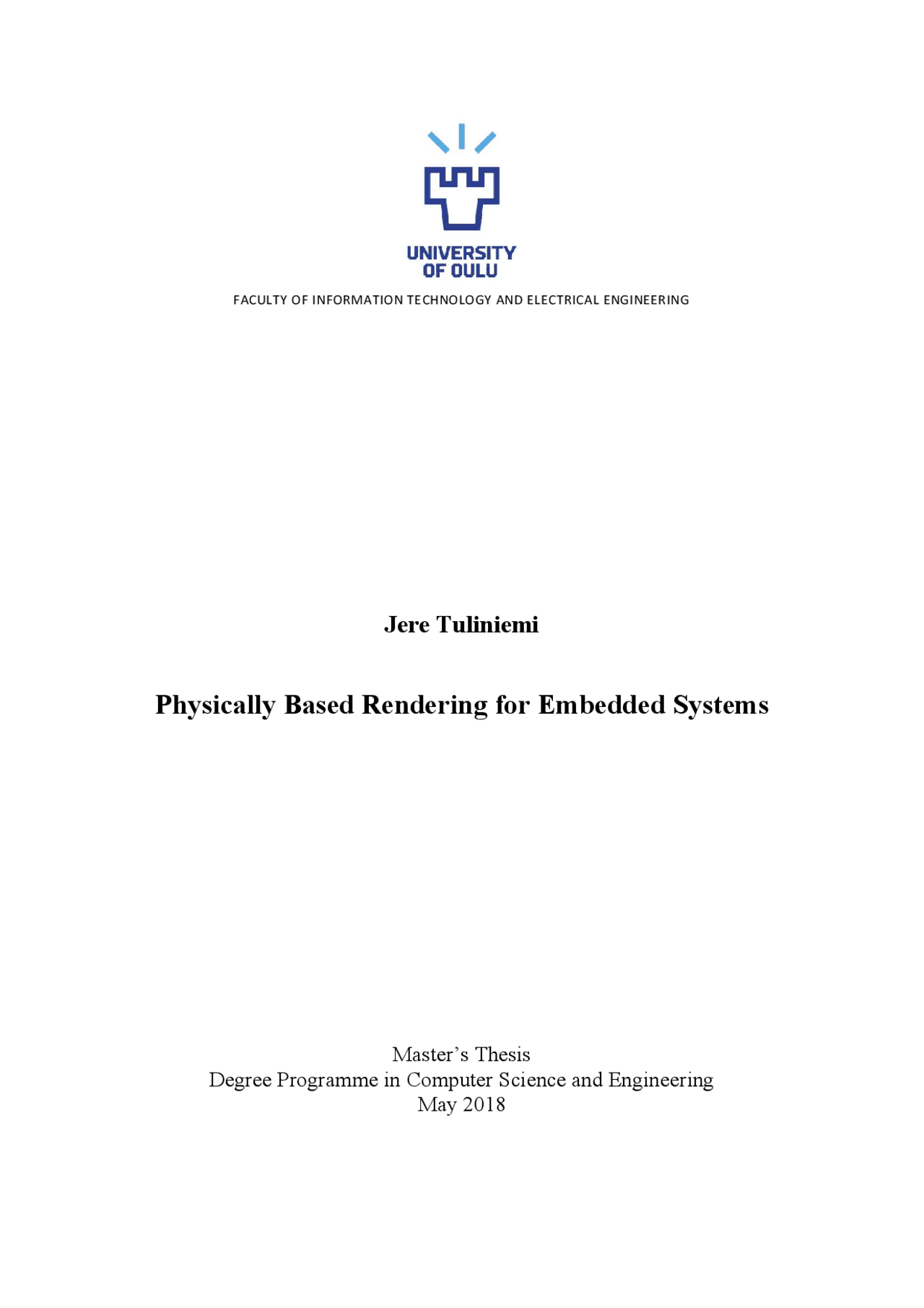 Performance Analysis of Physically Based Rendering (PBR) in Embedded ...