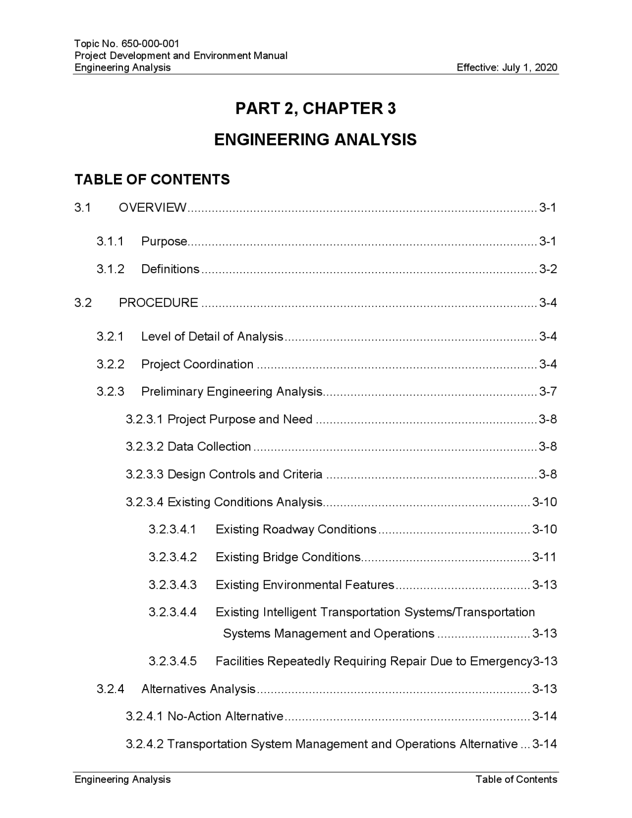 Engineering Analysis Programs Engineering Analysis Procedure for Project Development and Environment ...