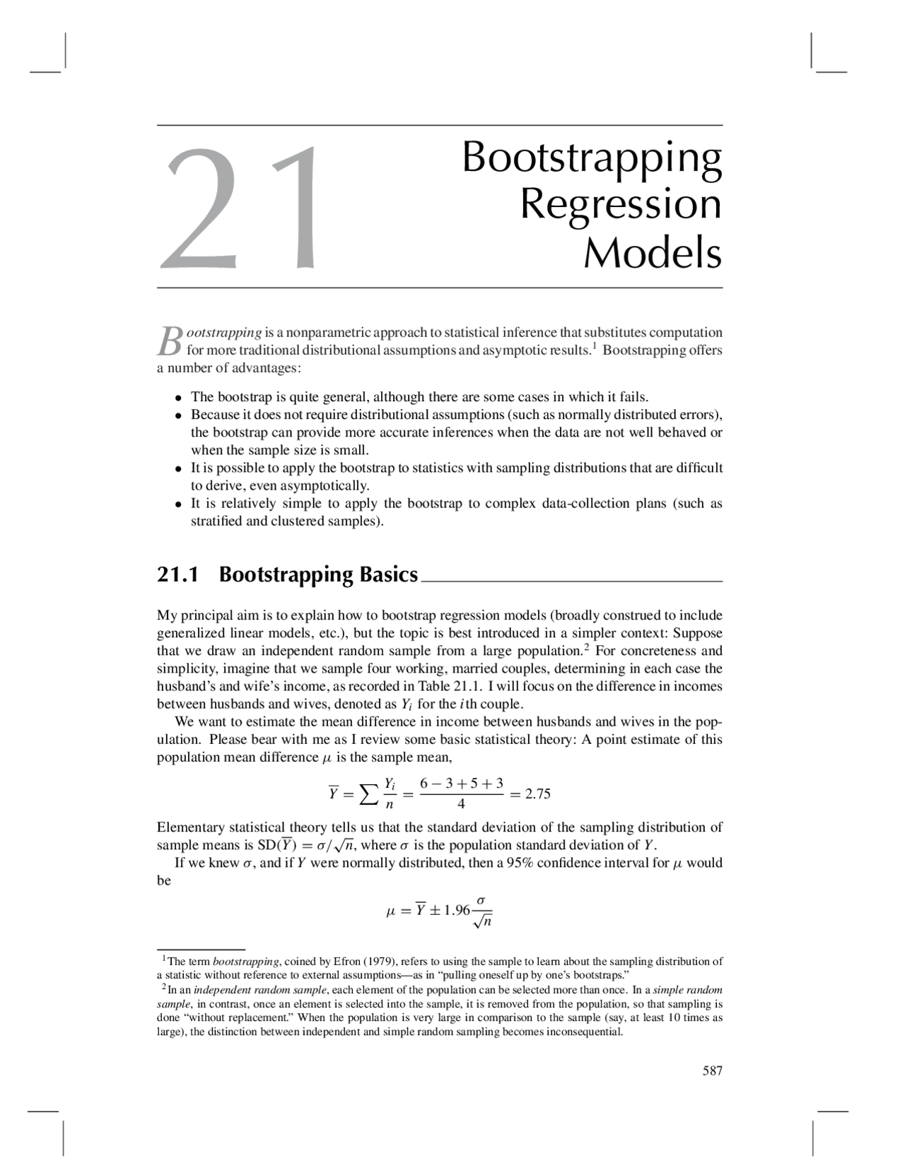 21 Bootstrapping Regression Models | Study notes Statistics | Docsity