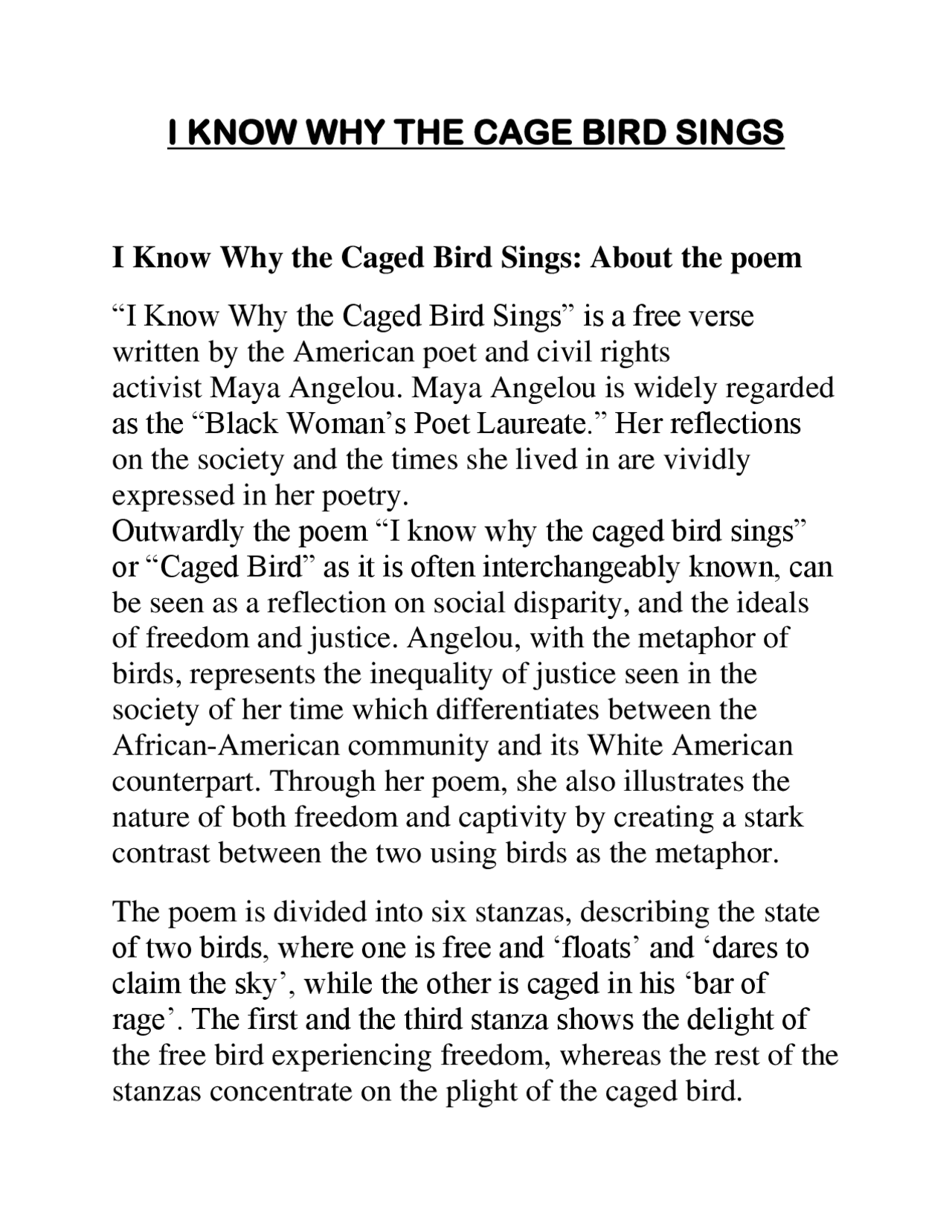 Why Does The Caged Bird Sing Poem Text Infoupdate Why Does The Caged Bird Sing Poem Text Infoupdate
