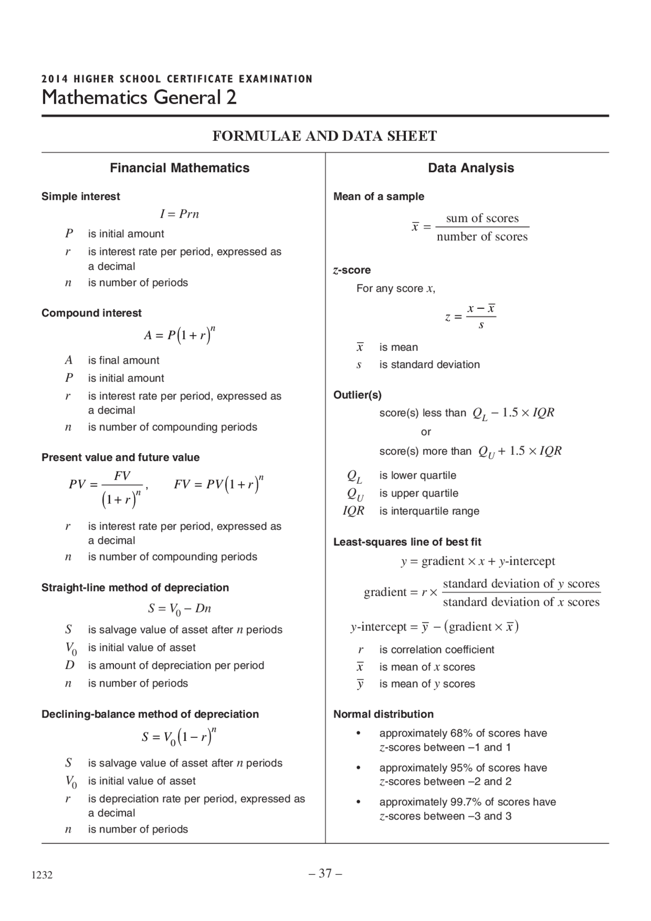 Formula Sheet Hsc Standard Maths at Audrey Brabyn blog