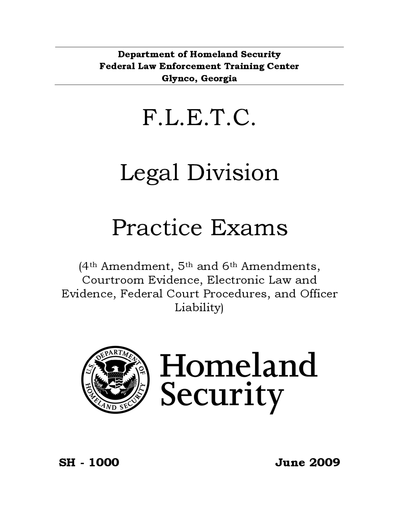 F.L.E.T.C. Legal Division Practice Exams Study notes Law Docsity