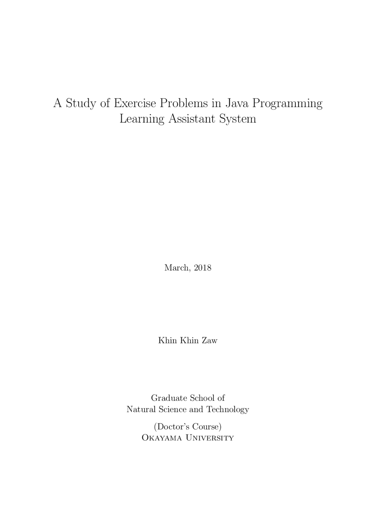 A Study of Exercise Problems in Java Programming Learning ... - Docsity