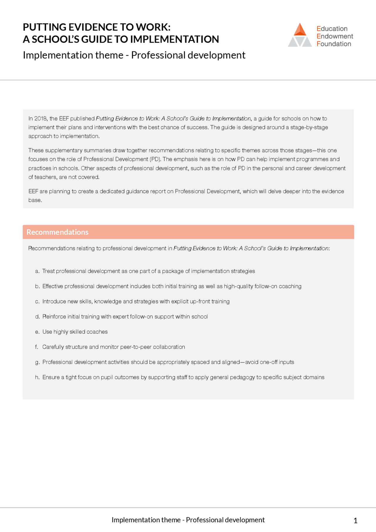 Professional development | Lecture notes Pedagogy | Docsity