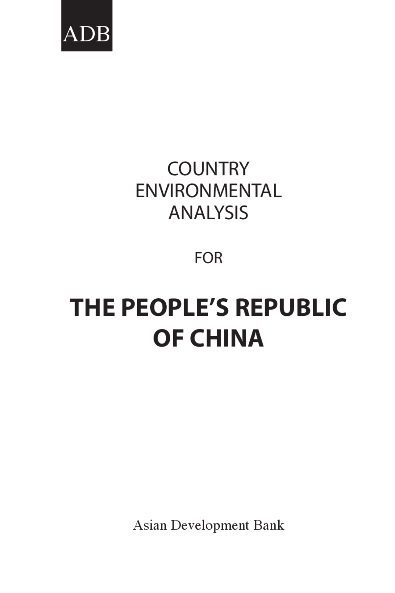Country Environmental Analysis for People's Republic of China - Docsity