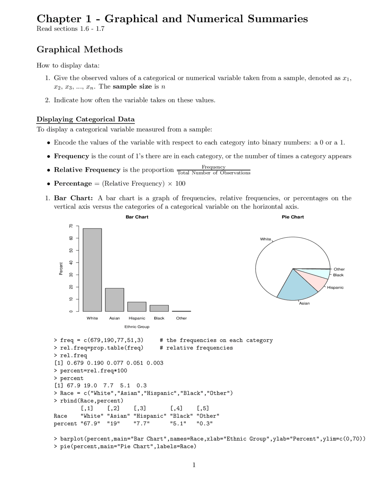 Chapter 1 | Slides Statistics | Docsity