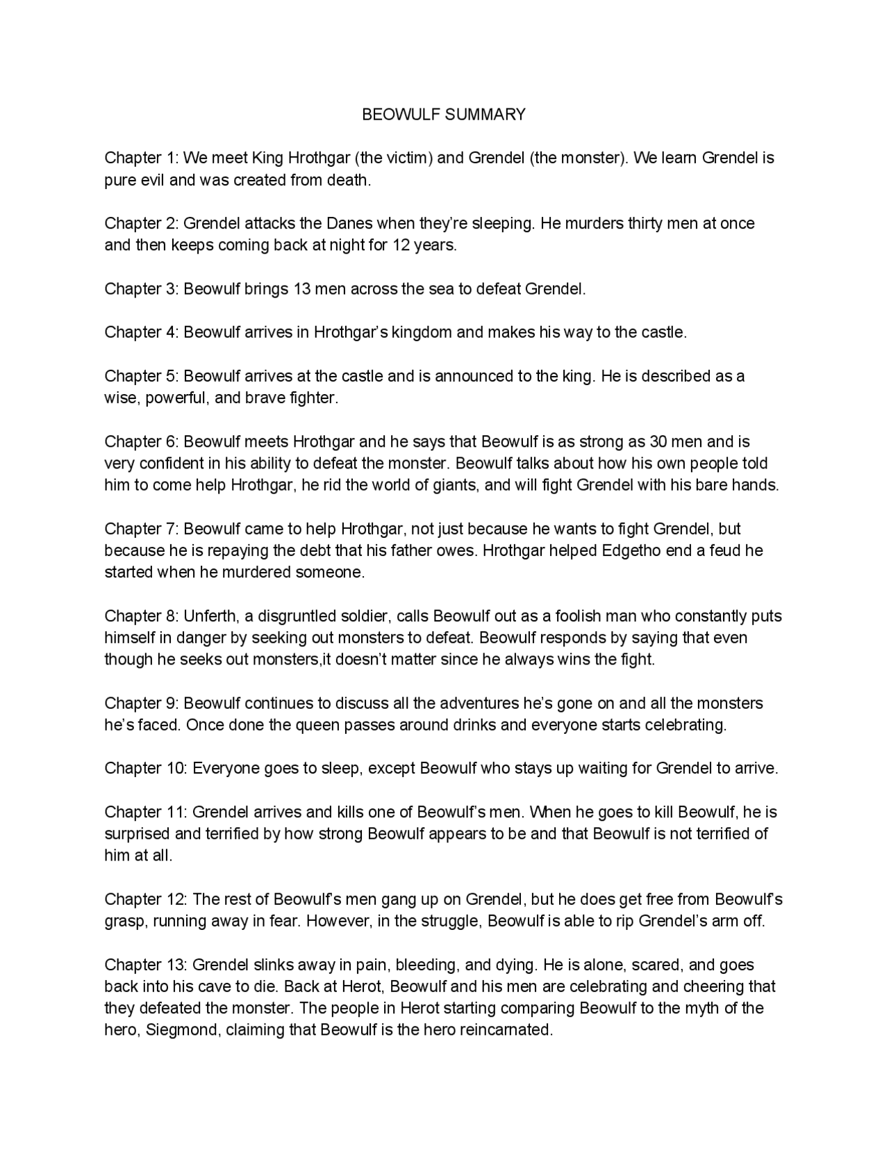 Beowulf: The Hero's Battle Against Grendel | Study notes Ancient ...