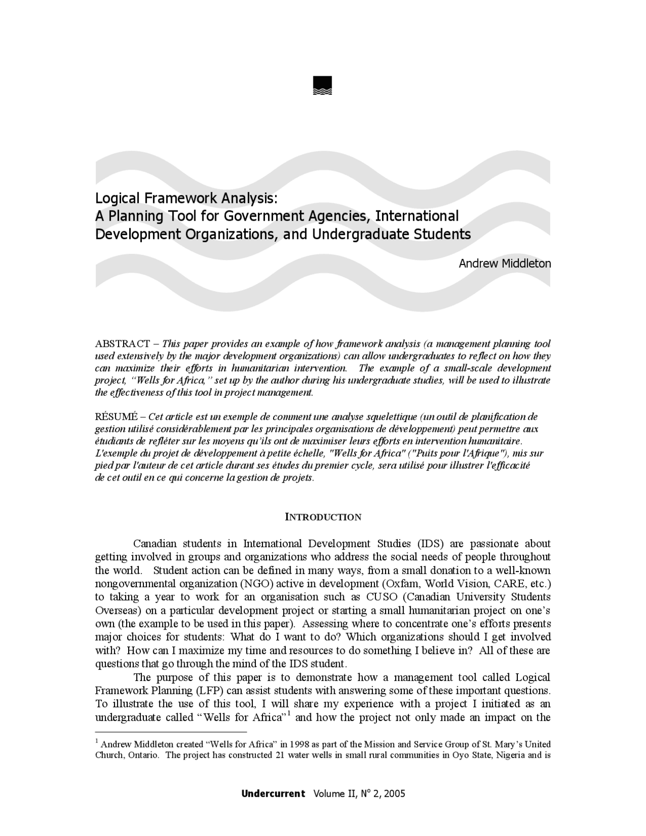Logical Framework Analysis: A Planning Tool for Government ... - Docsity
