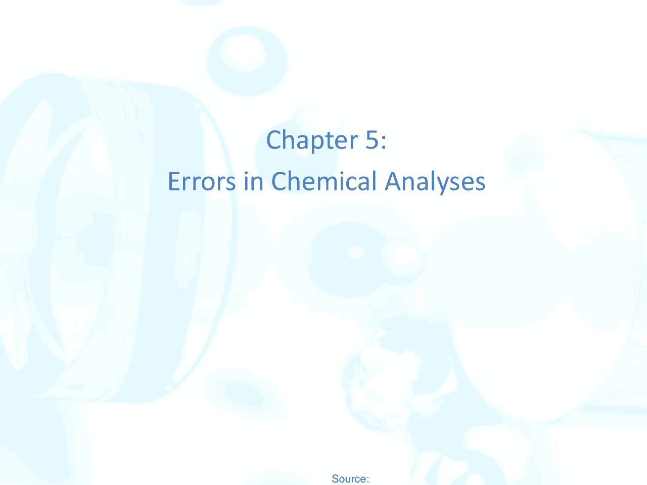 Chapter 5 Errors in Chemical Analyses Slides Chemistry Docsity