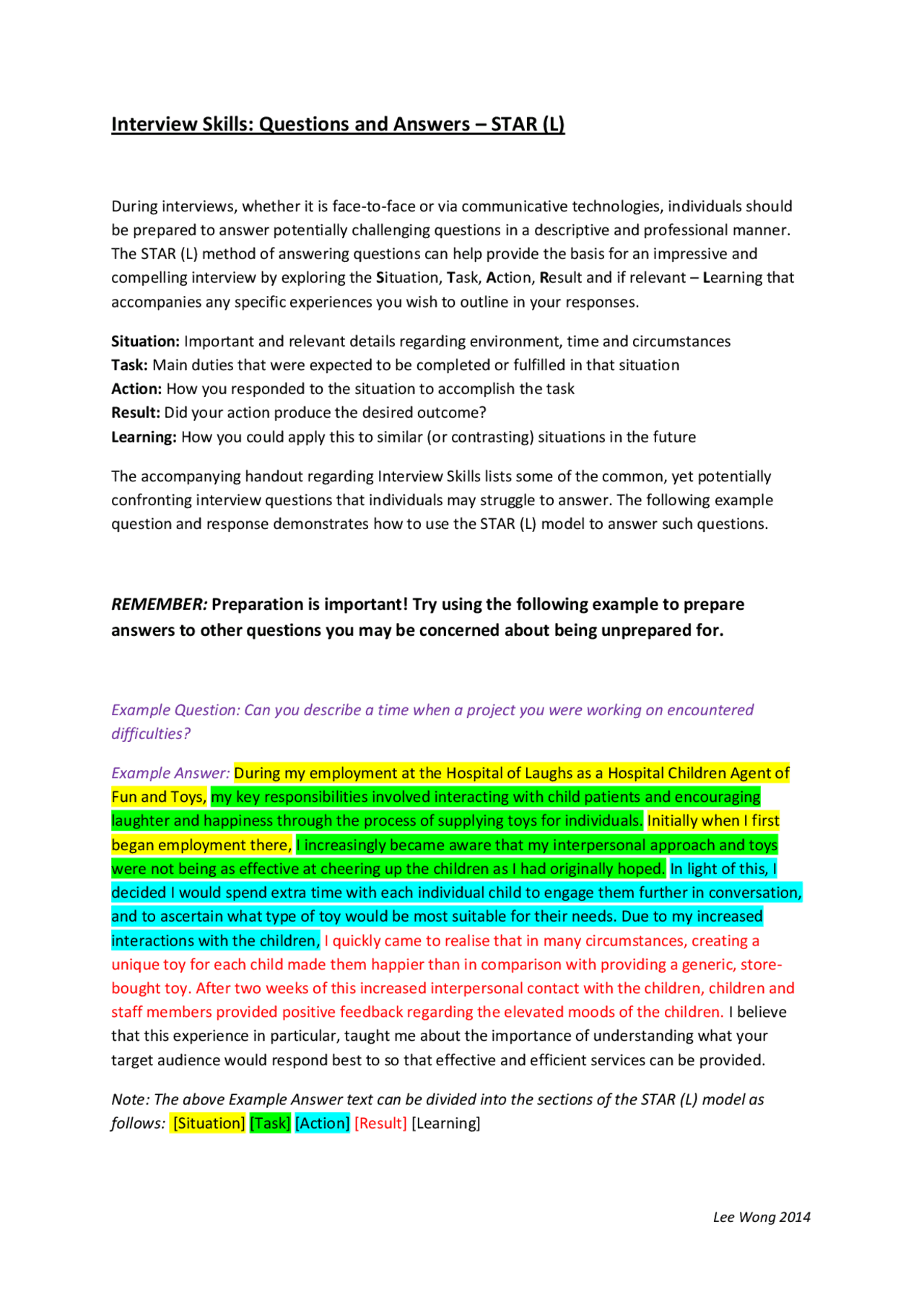 Interview Questions and Answers | Lecture notes Job Interviewing ...