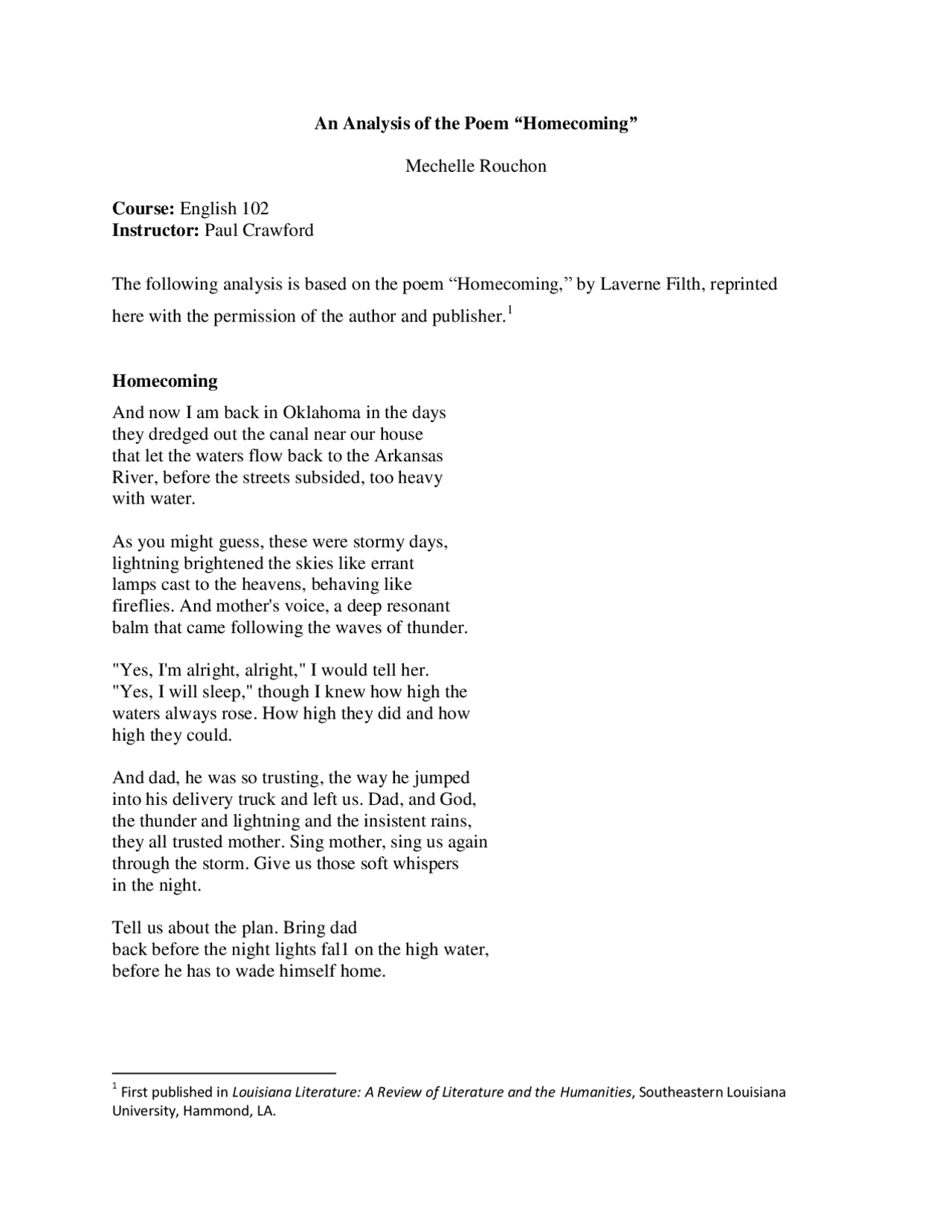 Poem For Homecoming Program An Analysis of the Poem “Homecoming” | Schemes and Mind Maps Literature ...