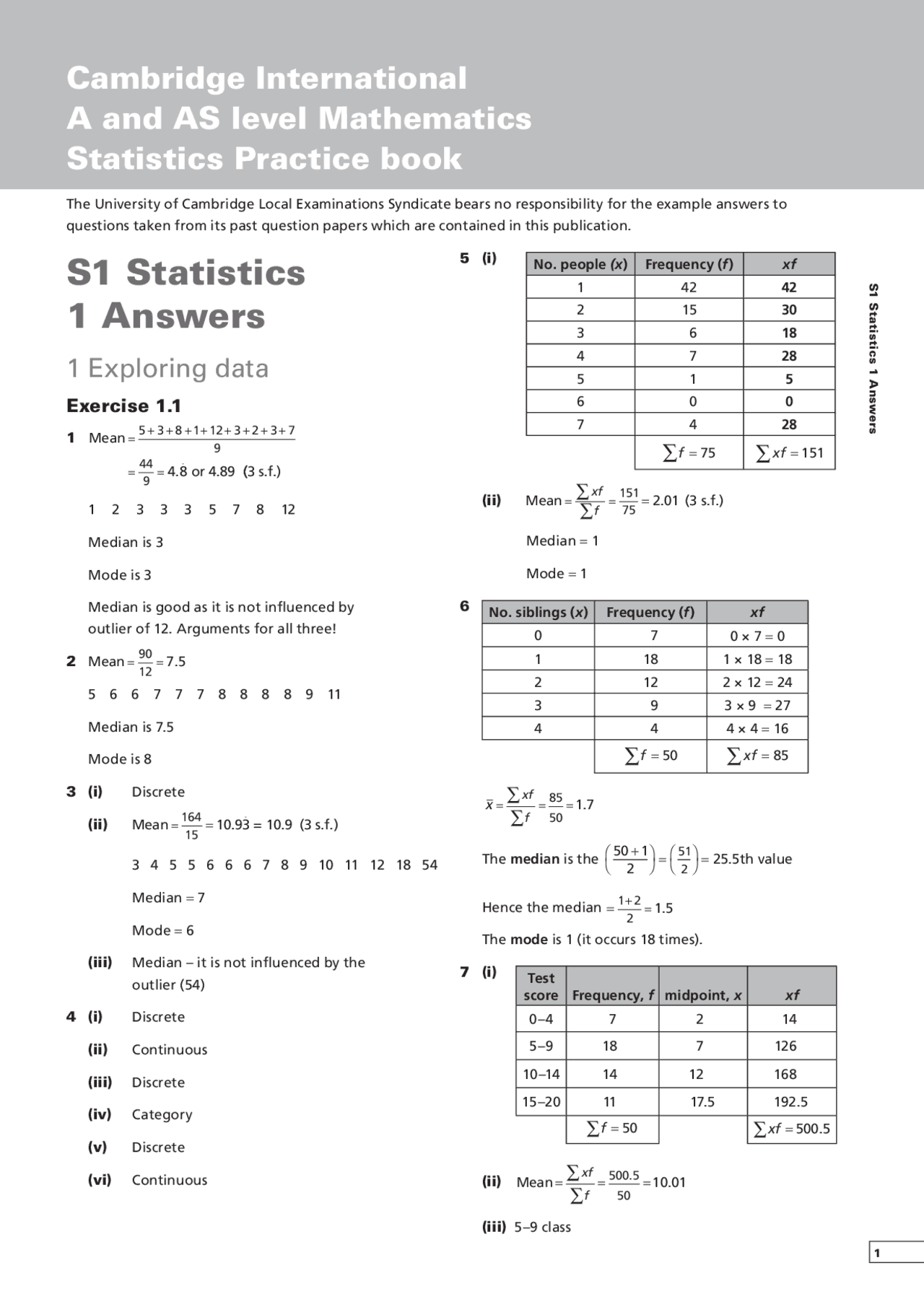 Mathematics Statistical Practice Questions with Answers | Quizzes ...