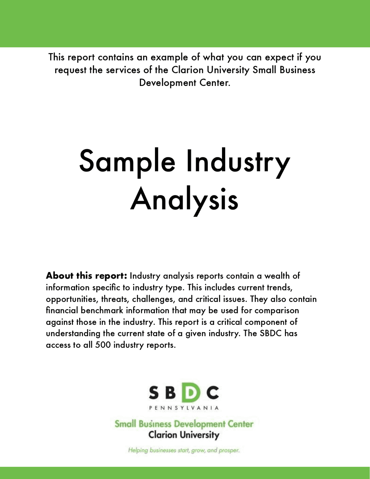 Sample Industry Analysis | Study Guides, Projects, Research Material ...
