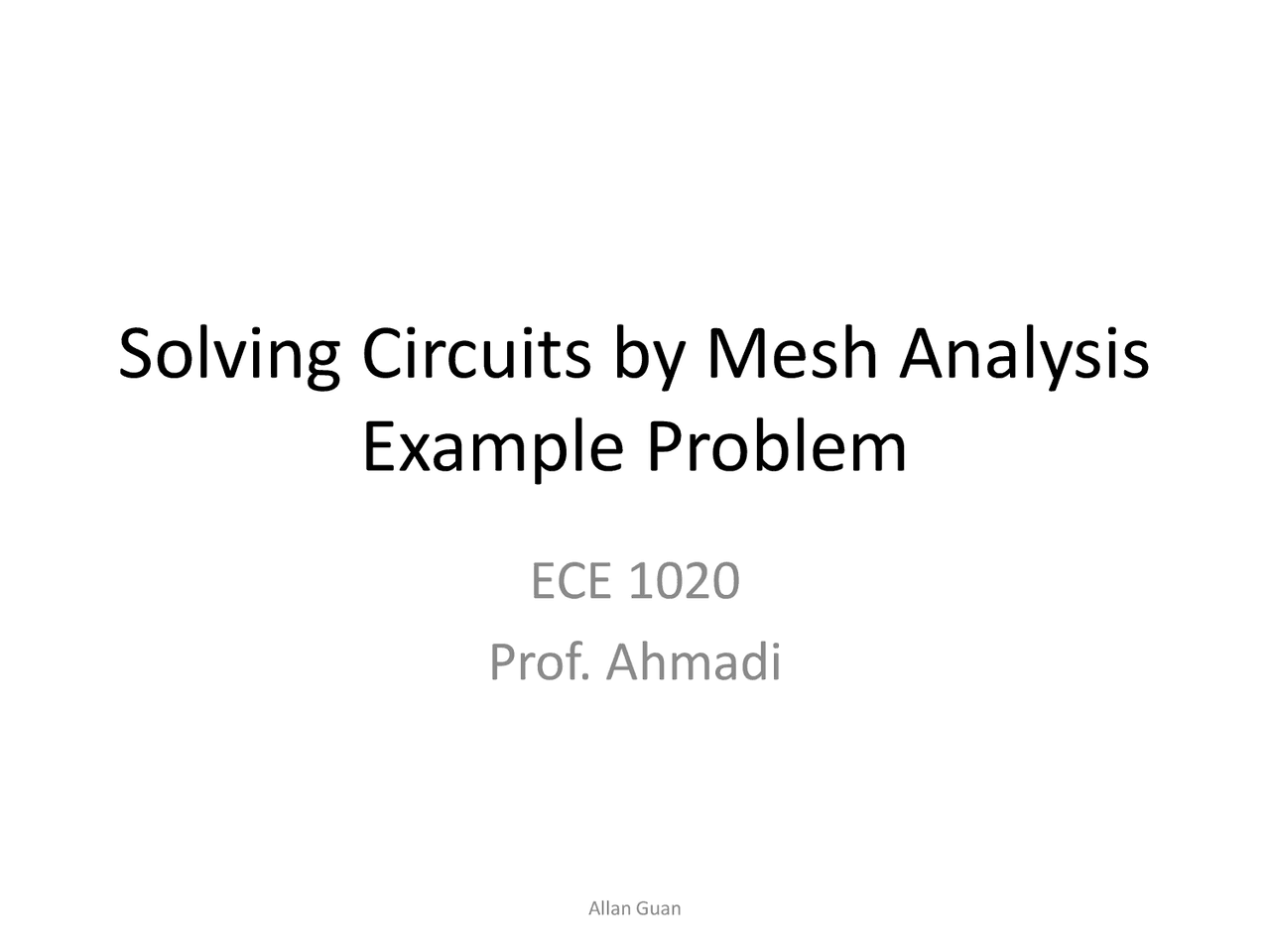 Solving Circuits by Mesh Analysis Example Problem | Study Guides ...