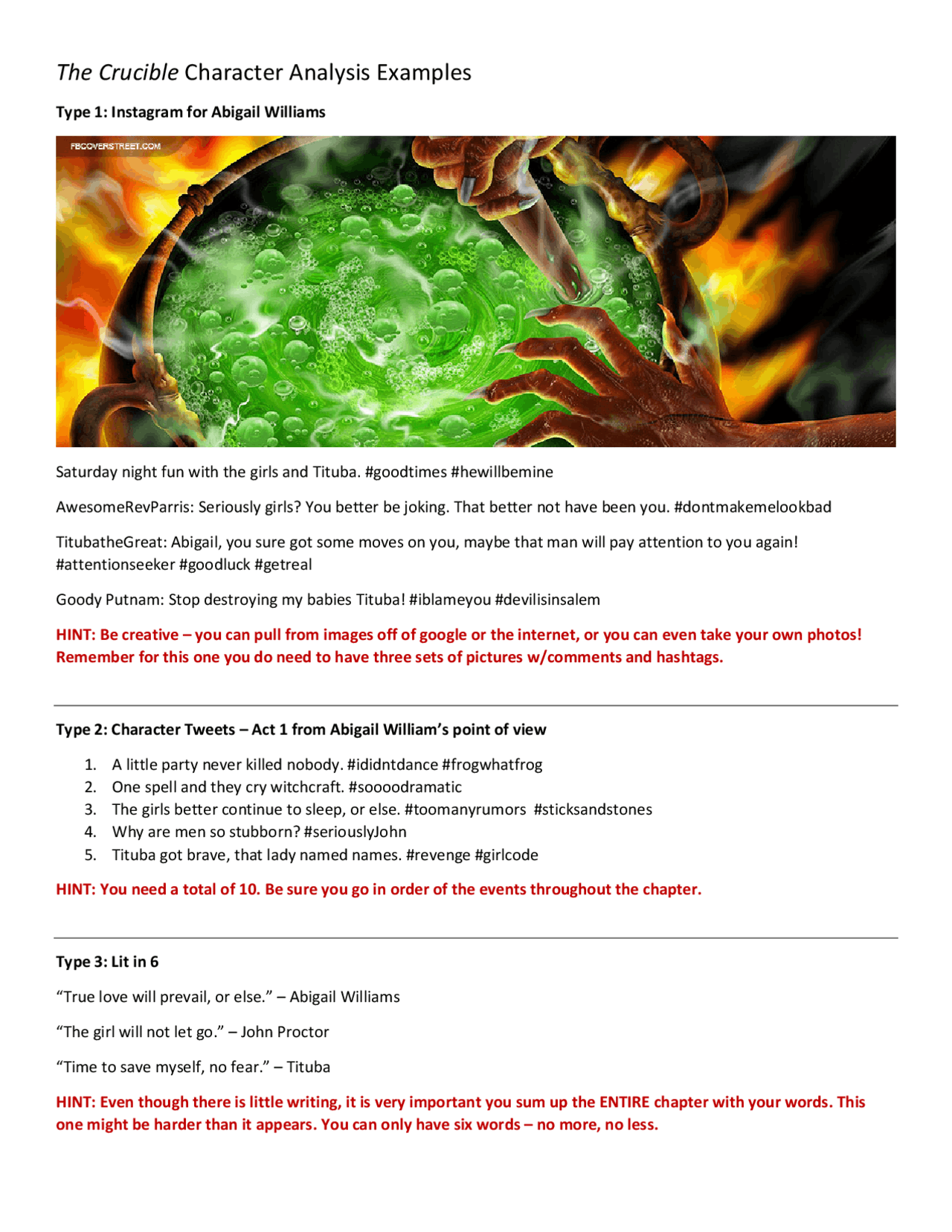 Crucible Examples at Darla Urena blog