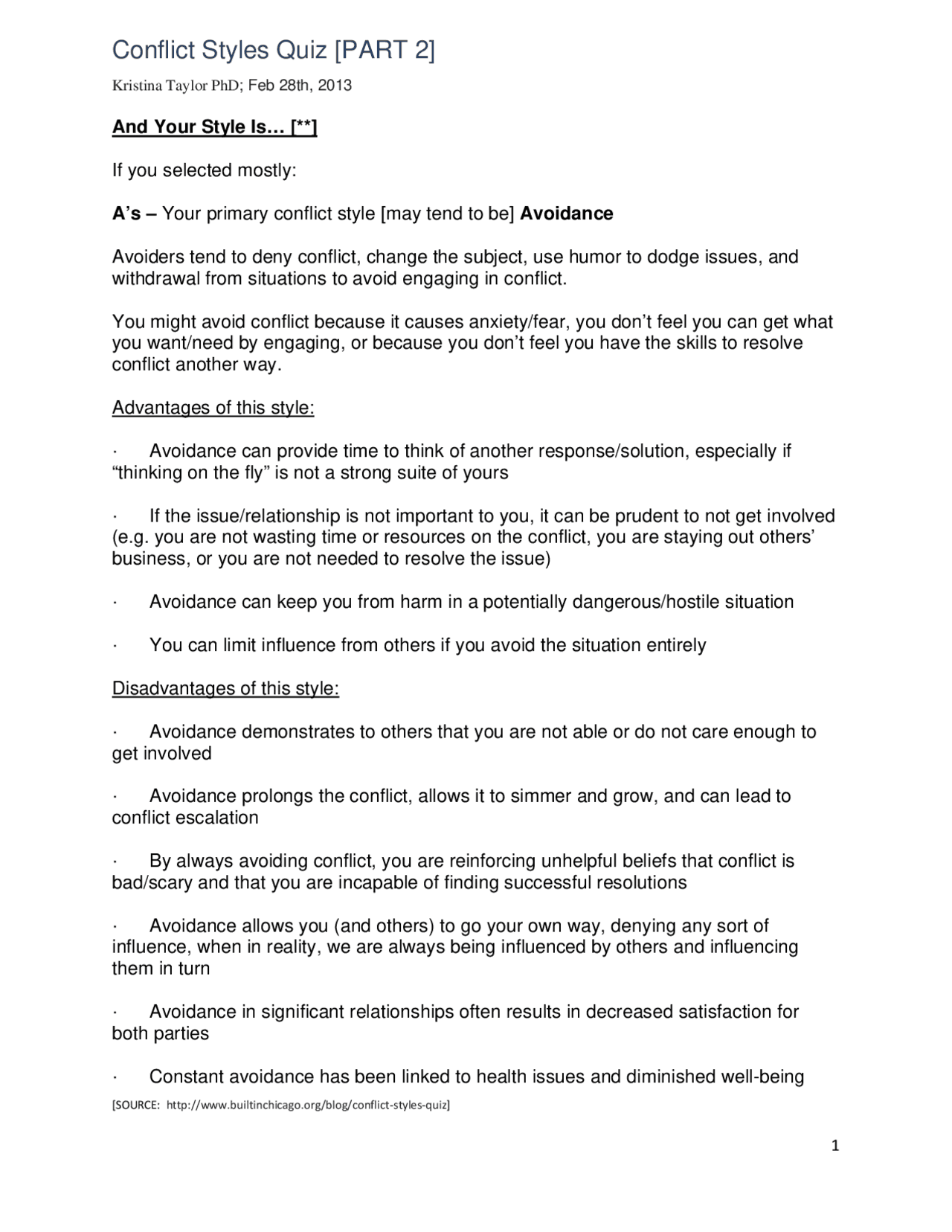 Conflict Resolution Styles and Their Implications | Quizzes Conflict ...