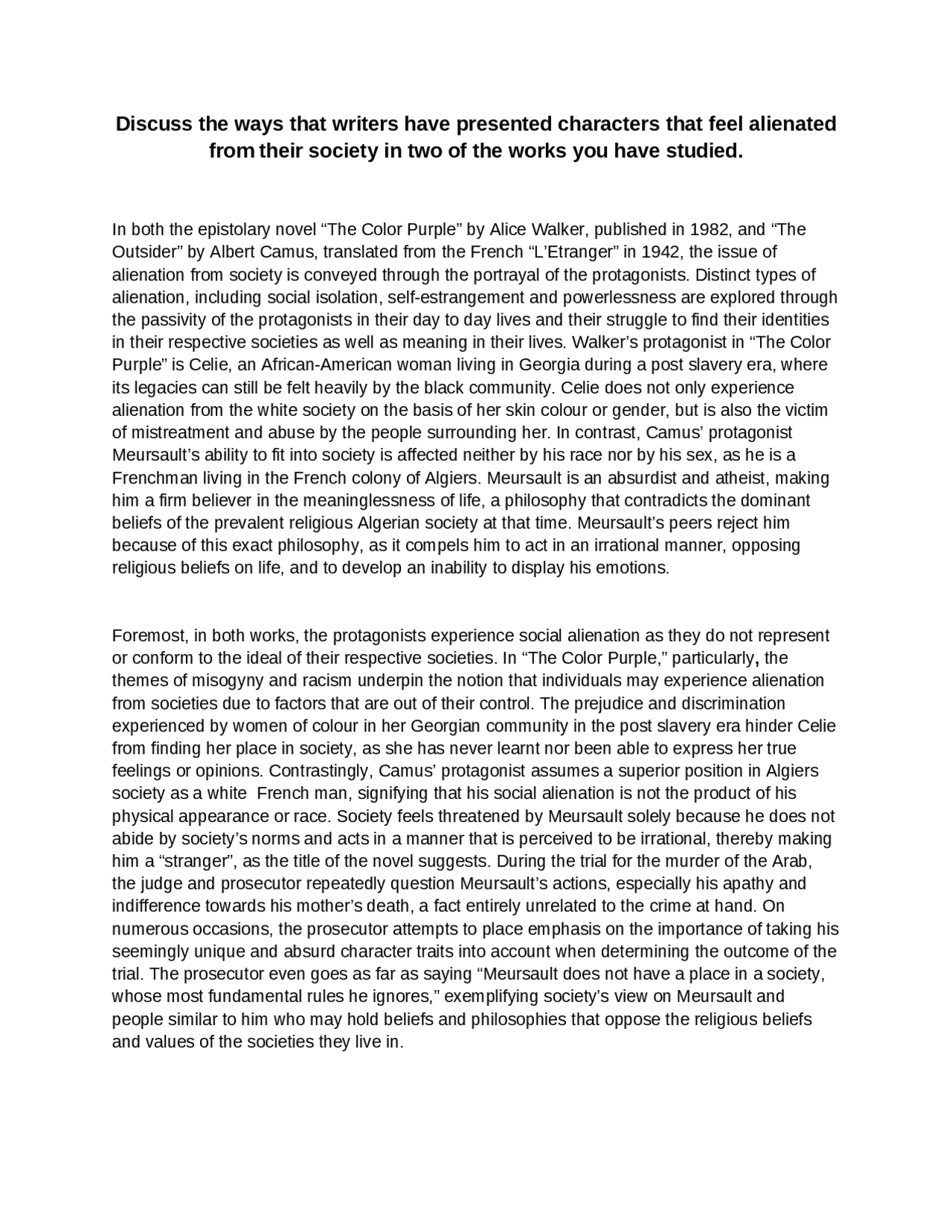 IB English Language and Literature Standard Level Paper 2 - Docsity