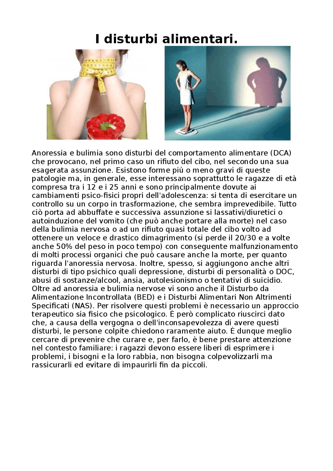 differenza tra bulimia e anoressia