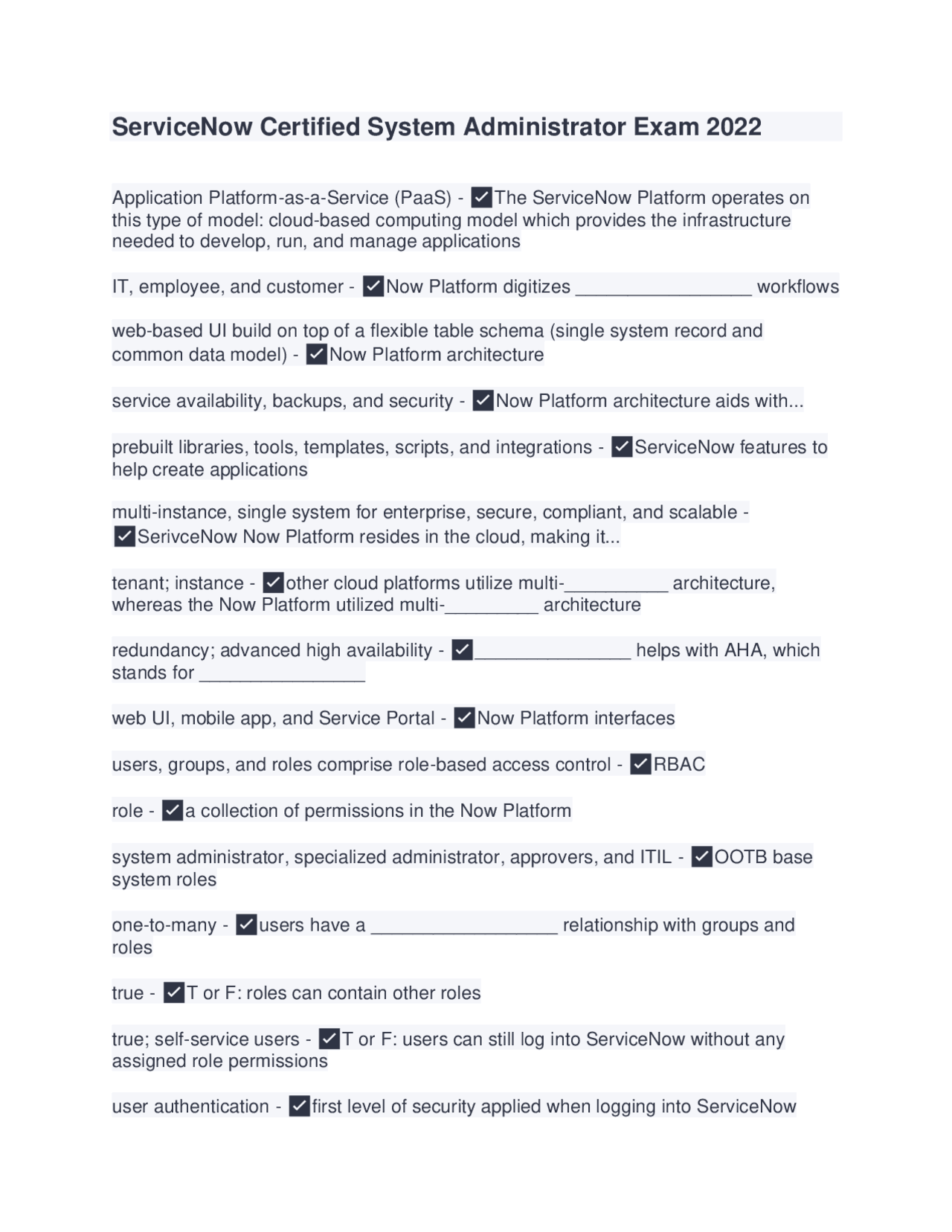 ServiceNow Certified System Administrator Question Bank 2022/2023 ...