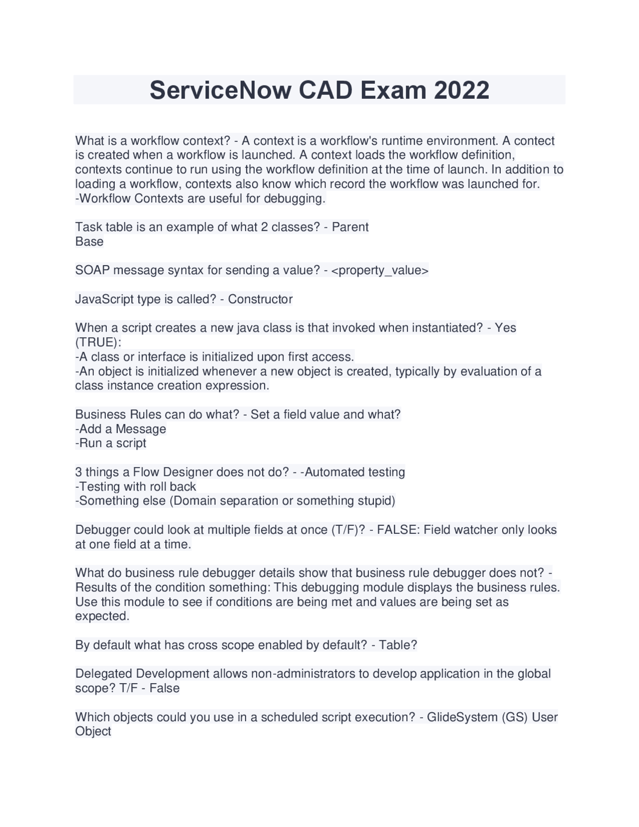 ServiceNow CAD Exam 2022 (SATISFACTION GUARANTEED, Check REVIEWS ...