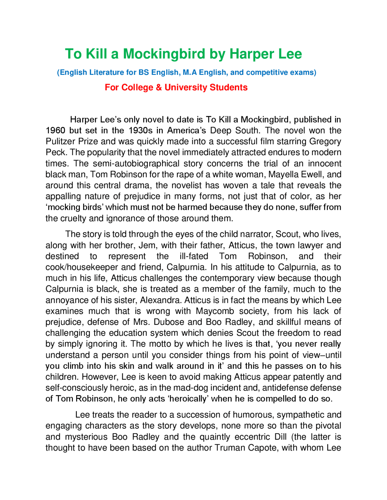 To Kill A Mockingbird Summary to-kill-a-mockingbird-summary