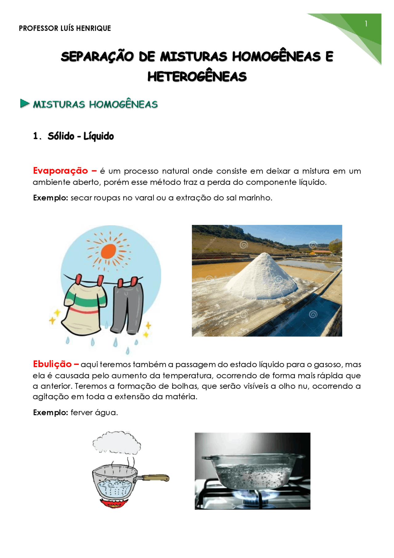 Metodos De Separação De Misturas Homogeneas E Heterogeneas - MAGEDU
