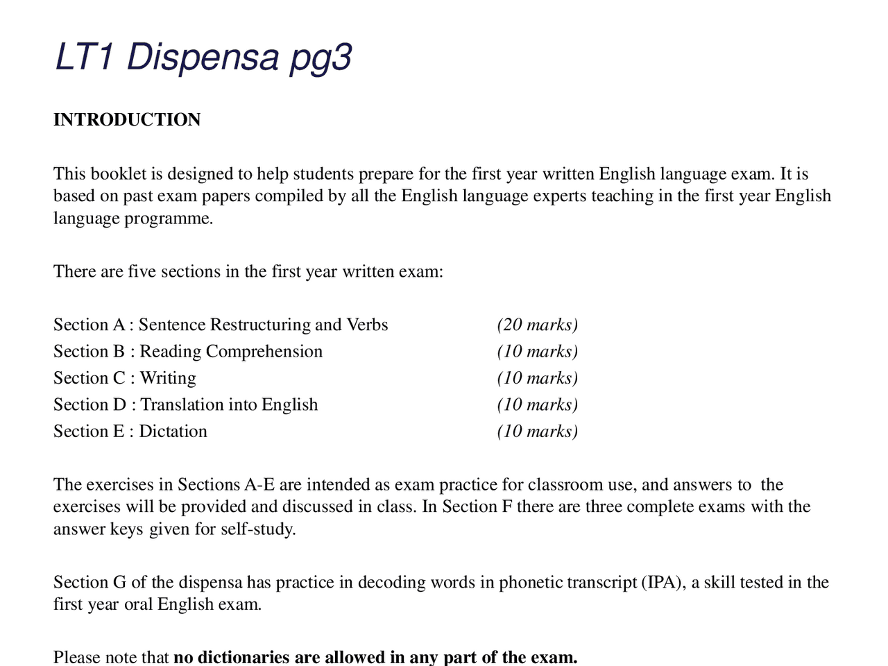 Esercizi simulazione esame | Esercizi di Lingua Inglese | Docsity