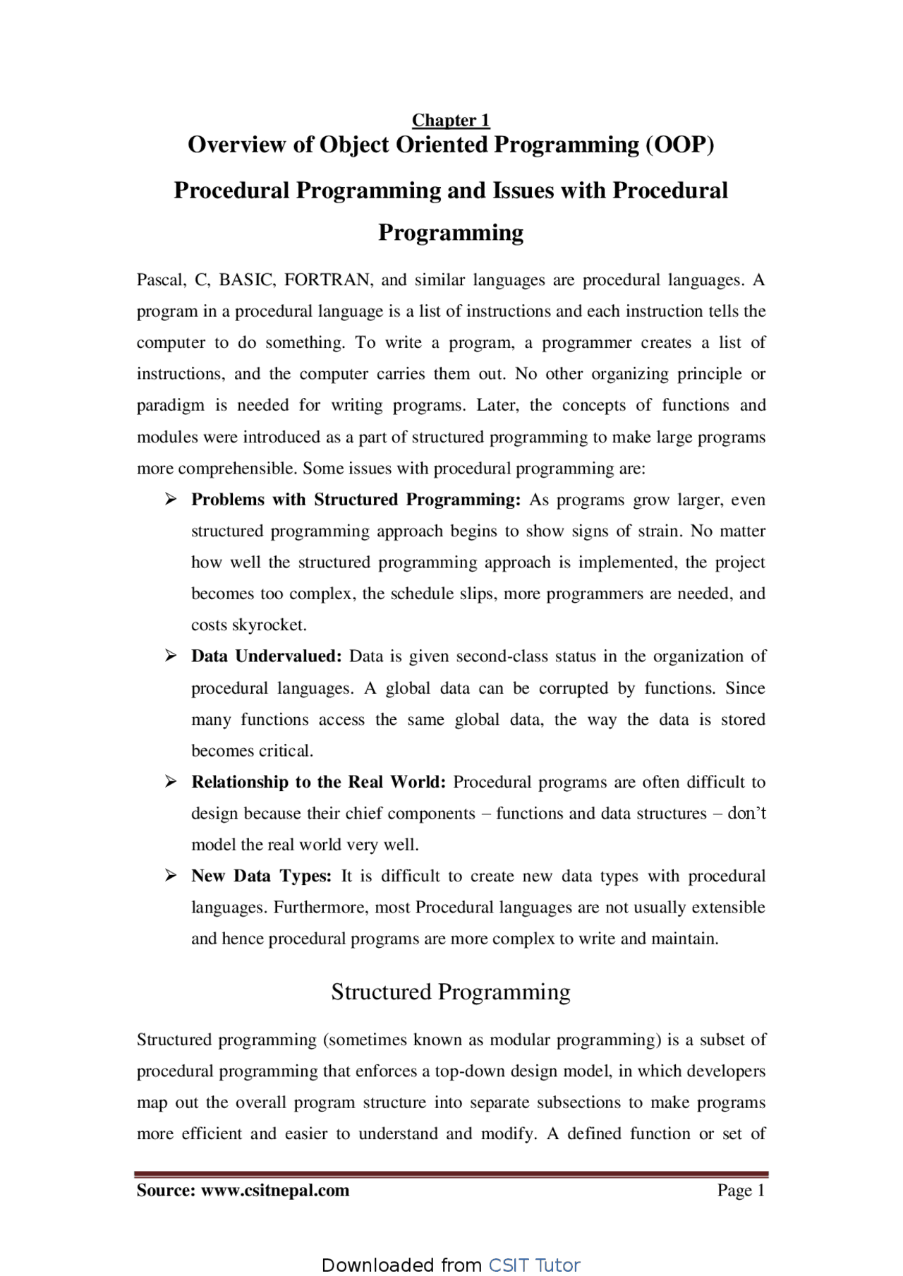 Main objective of this course is to understand object oriented ...