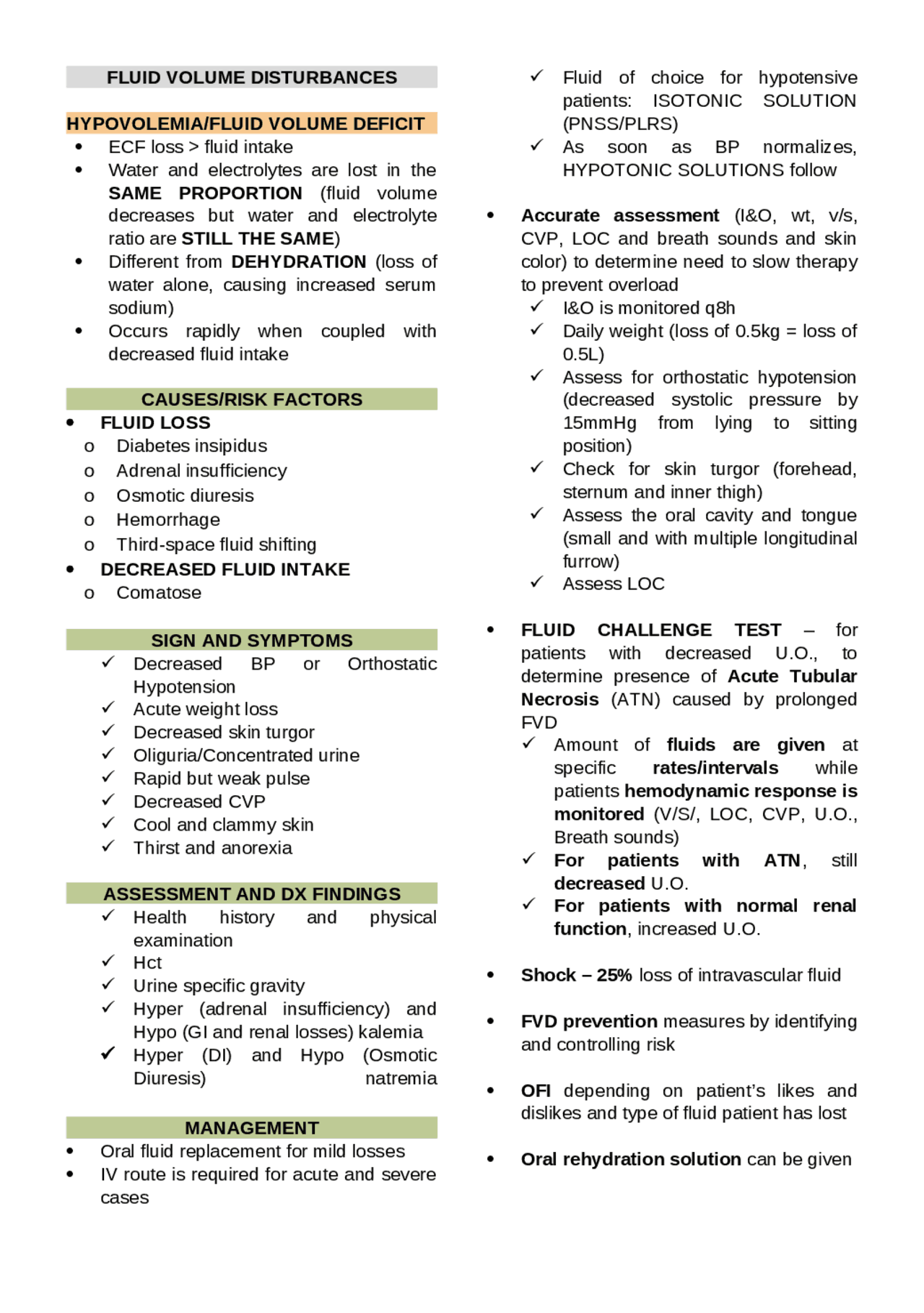 MEDICAL SURGICAL NURSING NOTES | Study notes Surgical Pathology - Docsity