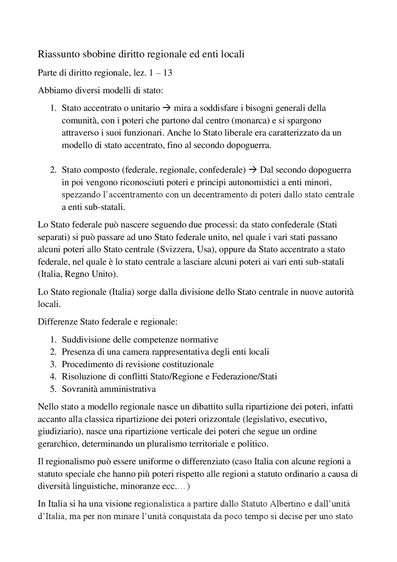 Diritto regionale e degli enti locali Riassunto sbobine Appunti di Diritto Regionale Docsity Diritto regionale e degli enti locali Riassunto sbobine Appunti di Diritto Regionale Docsity