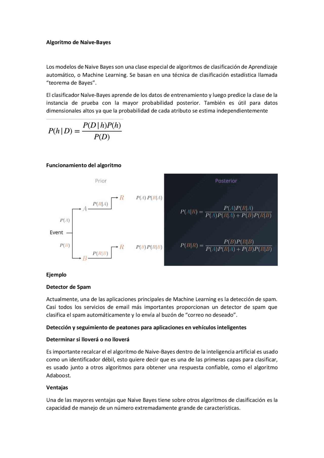 Algoritmo de Bayes-Resumen del algoritmo | Ejercicios de Probabilidad ...