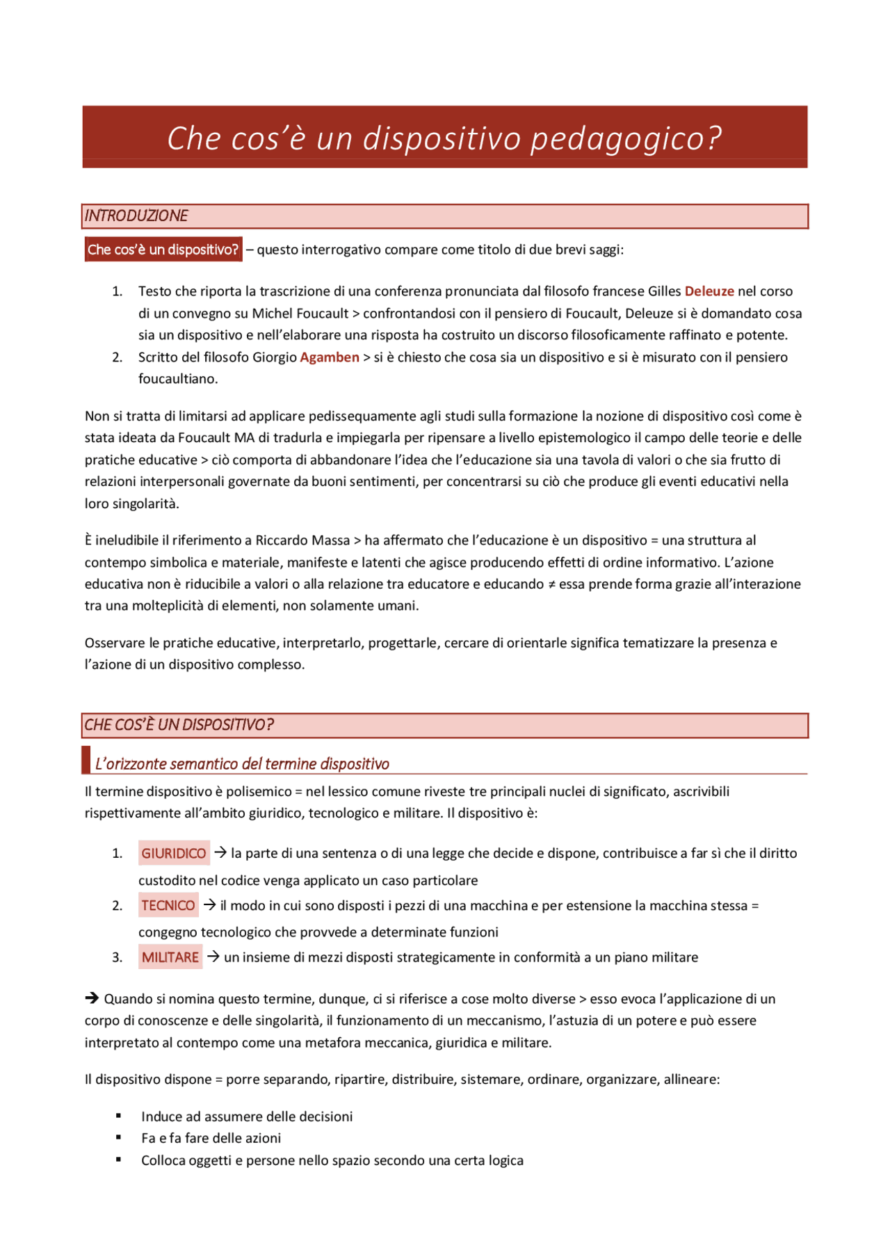 CHE COS'E' UN DISPOSITIVO PEDAGOGICO? A. FERRANTE riassunto Dispense di Pedagogia Docsity CHE COS'E' UN DISPOSITIVO PEDAGOGICO? A. FERRANTE riassunto Dispense di Pedagogia Docsity