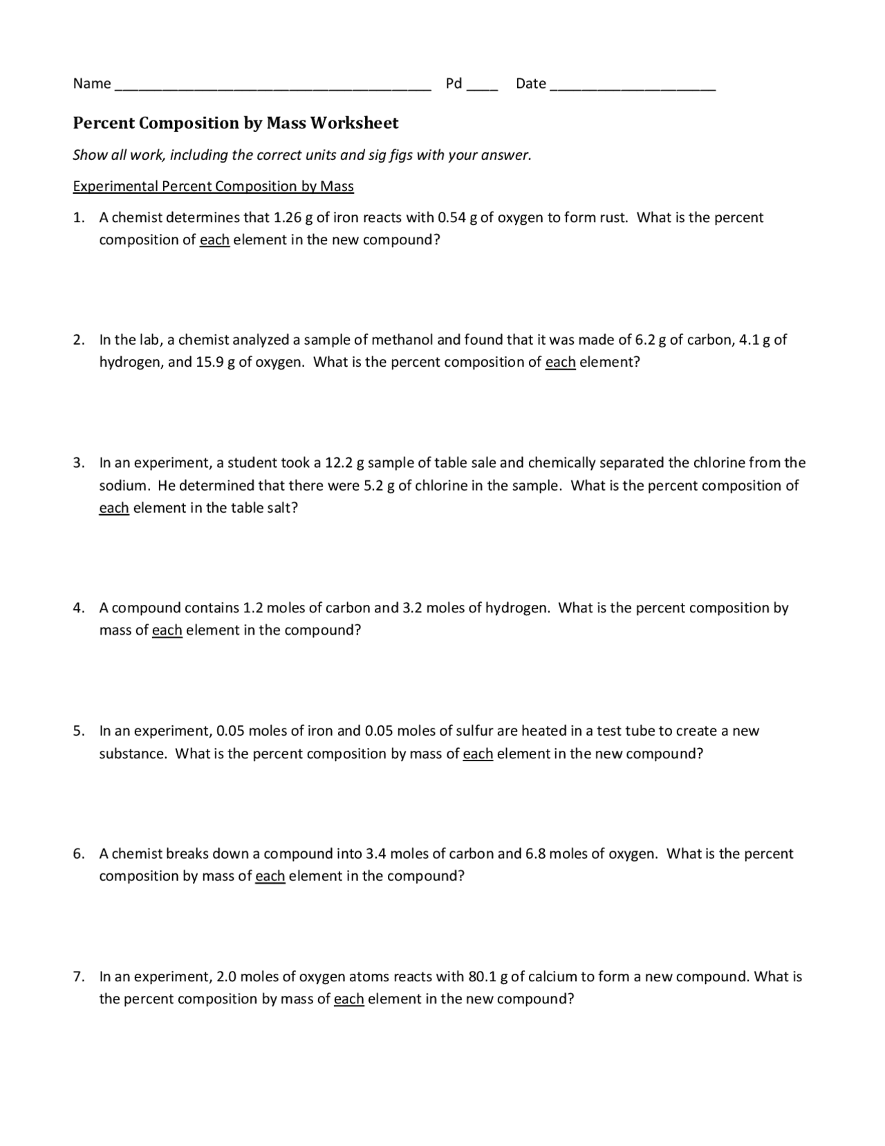 Percent Composition By Mass Worksheet Assignments Chemistry Docsity percent-composition-by-mass-worksheet-assignments-chemistry-docsity