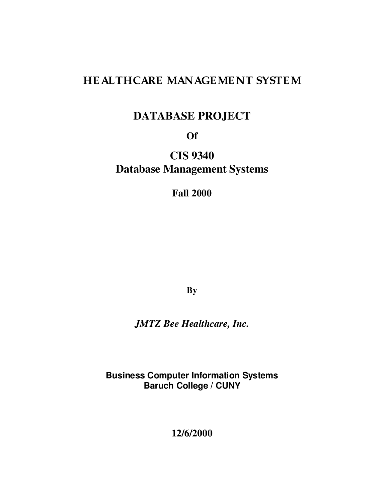 Healthcare Management System Database Project Assignments Computer healthcare-management-system-database-project-assignments-computer