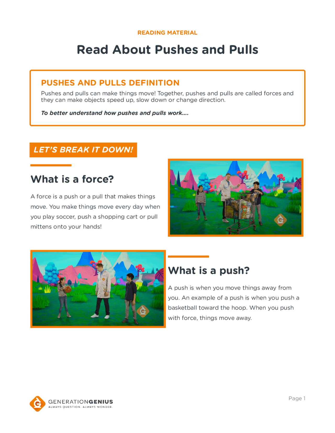 Pushes and Pulls | Reading Material | Summaries Physics | Docsity