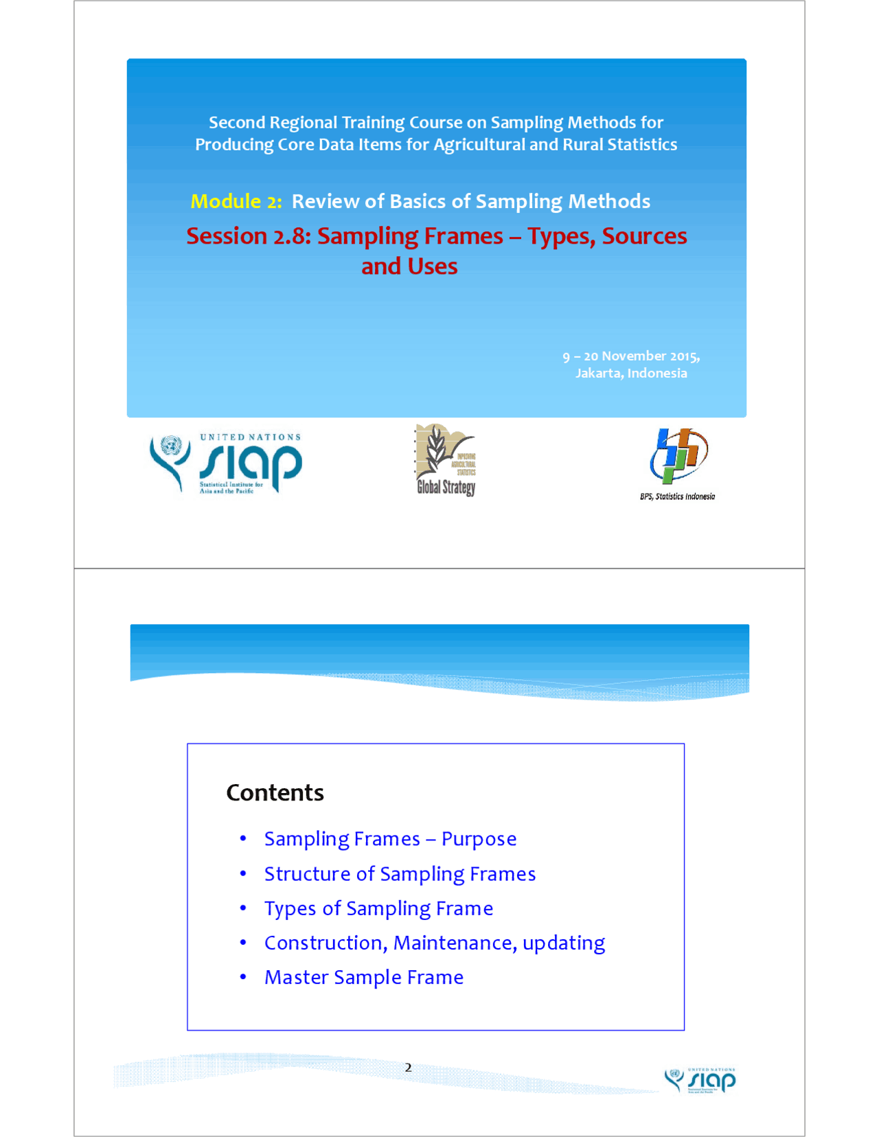 Sampling Frames in Agricultural and Rural Statistics: Types, Sources ...