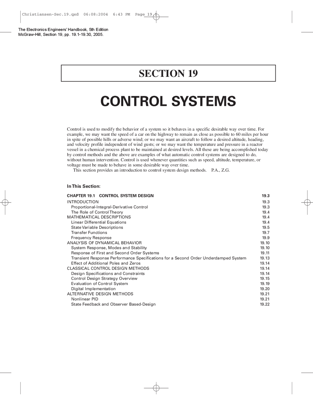 CONTROL SYSTEMS | Summaries Control Systems | Docsity